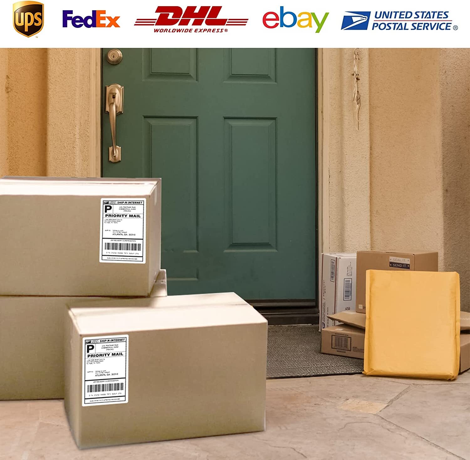 100-1000 Rounded 8.5″x5.5″ Shipping Labels Half Sheet Self Adhesive 2 Per Sheet