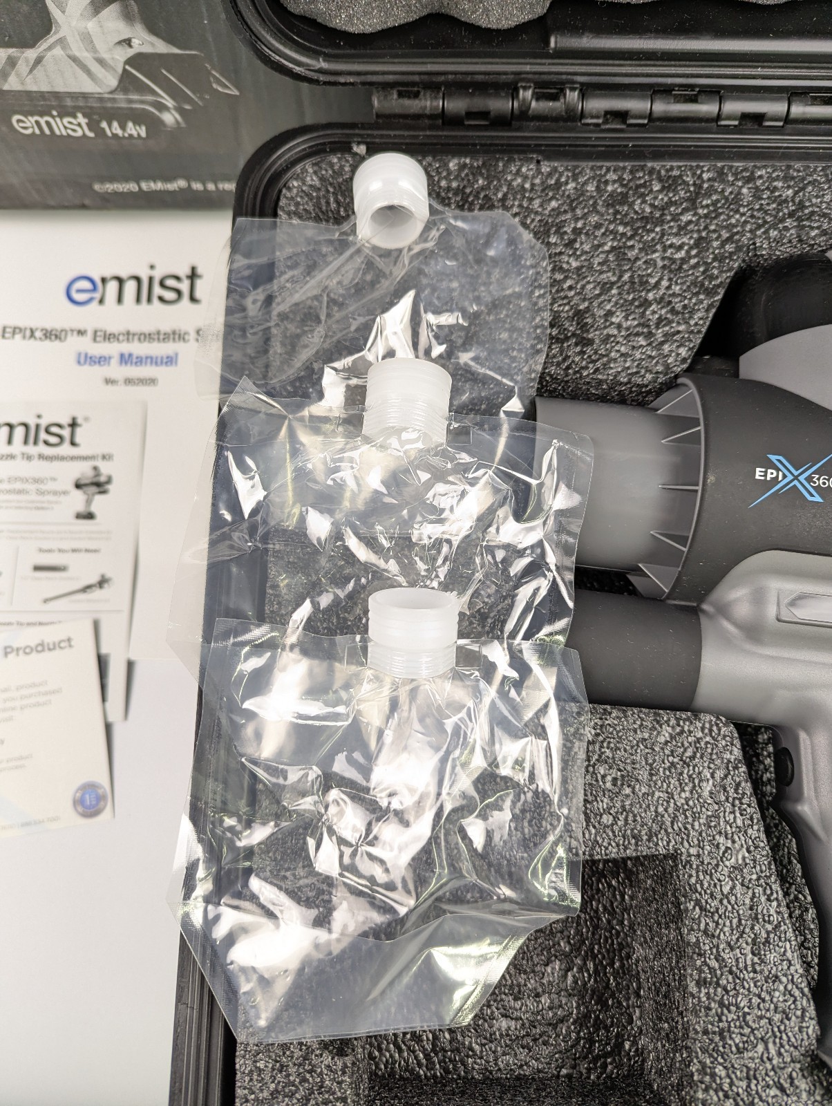 Emist Epix360 Electrostatic Handheld Sprayer, Case