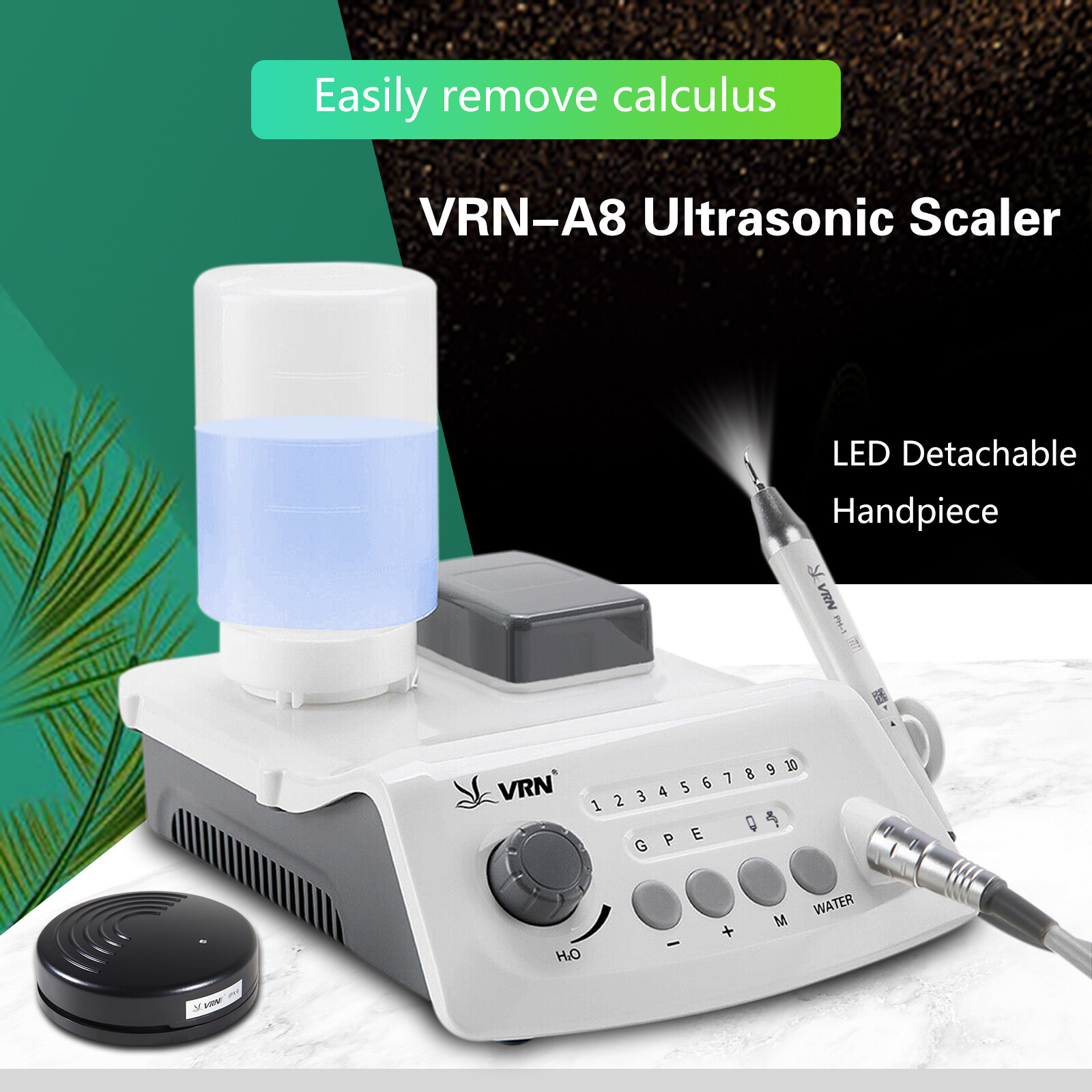 Dental Cordless Ultrasonic Piezo Scaler Bottle / 1-5* LED Scaler Handpiece