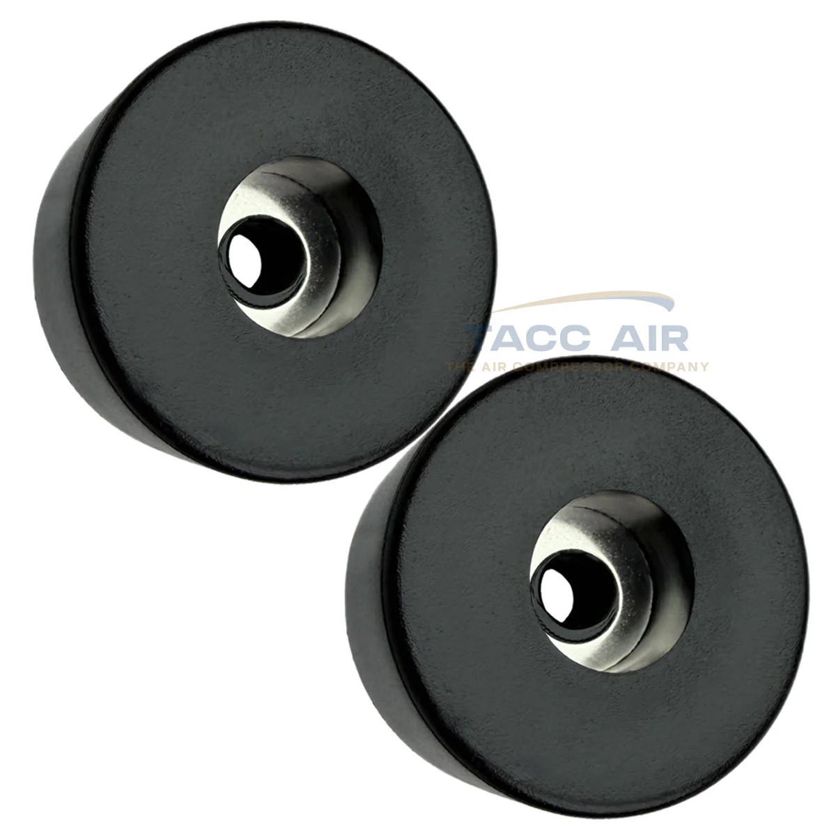 2 PC Pack 1.5″ x 3/4″ Round Air Compressor Rubber Feet / Foot Vibration Pad Set