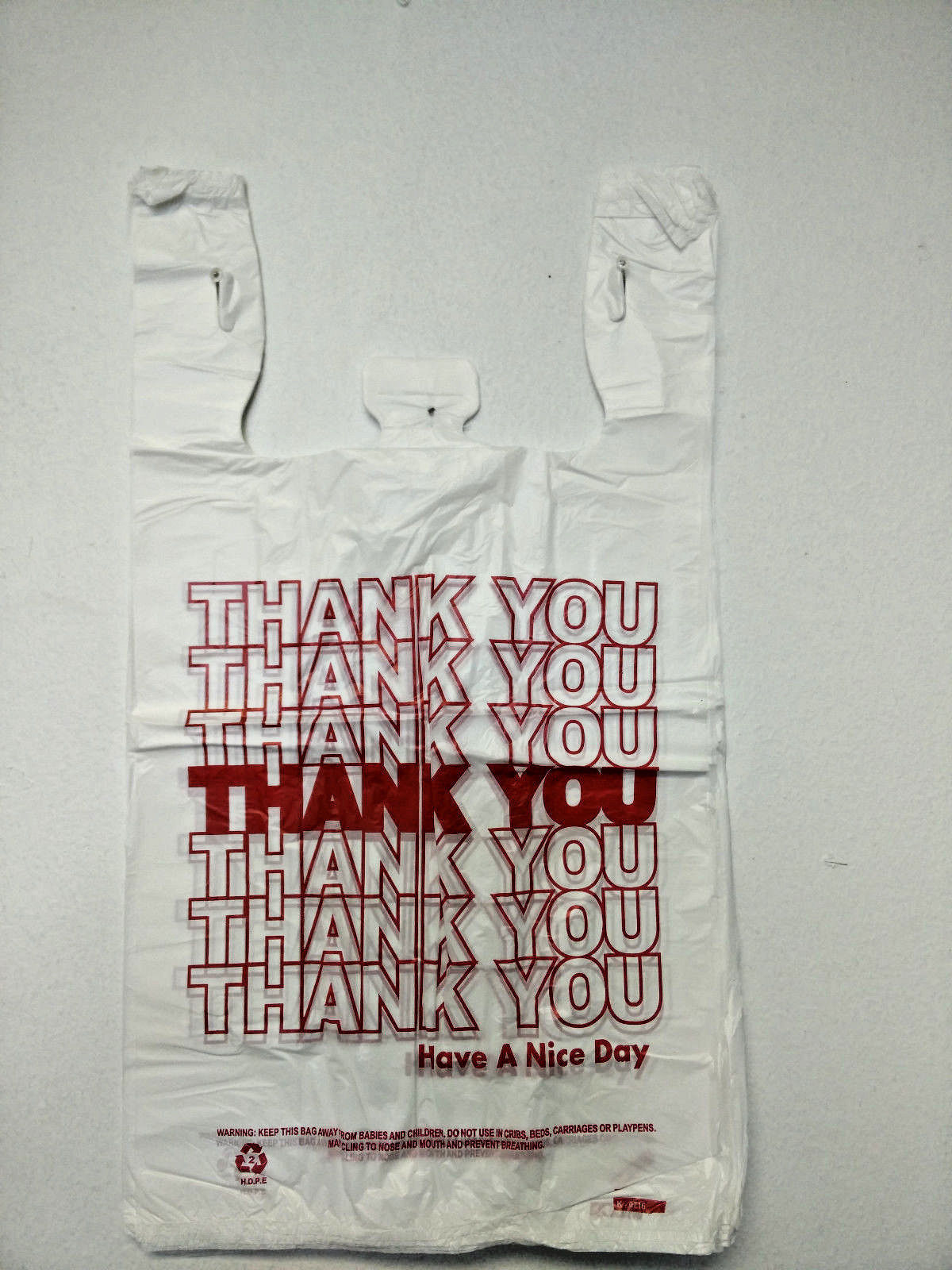 500 PCs 1/6 T-Shirt Bag Thank You Plastic Retail Carry Out Bags 11.5″x6″x21″