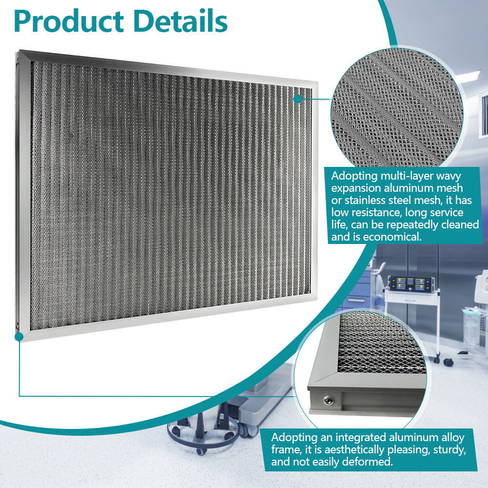 16x18x1 Electrostatic Air Filter MERV 9 Lifetime Use for Cleaner Air Home Office