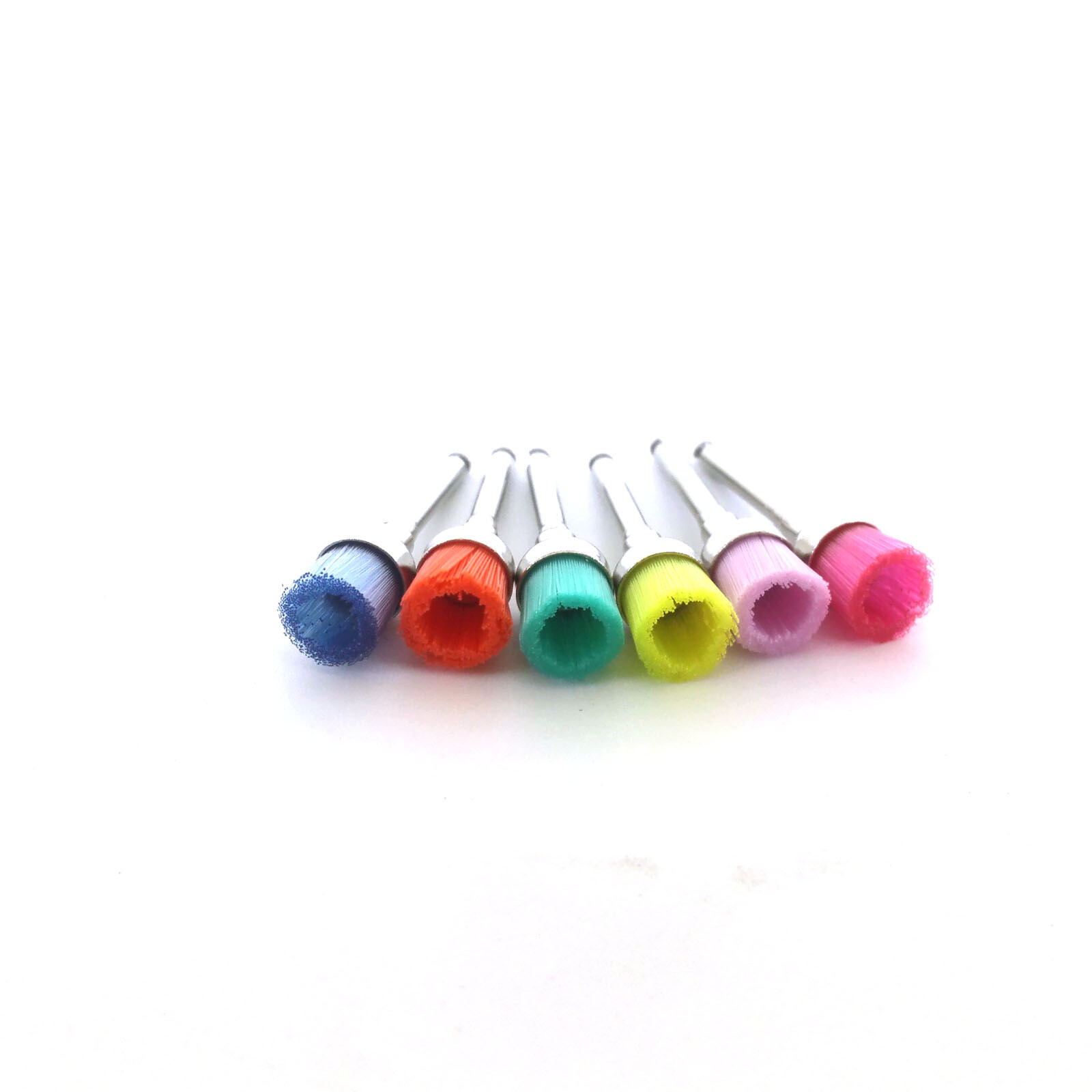 100 PCS Mixed Color Nylon Latch Flat Polishing Polisher Prophy Bowl Dental Brush