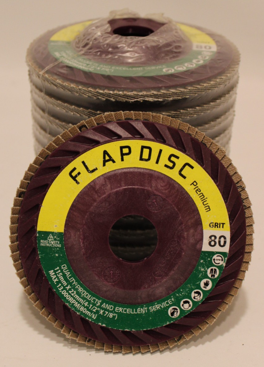 (10) 4-1/2″ X 7/8″ Kelco Plastic Trimmable Flap Disc Abras. Wheels 40 60 80 Grit