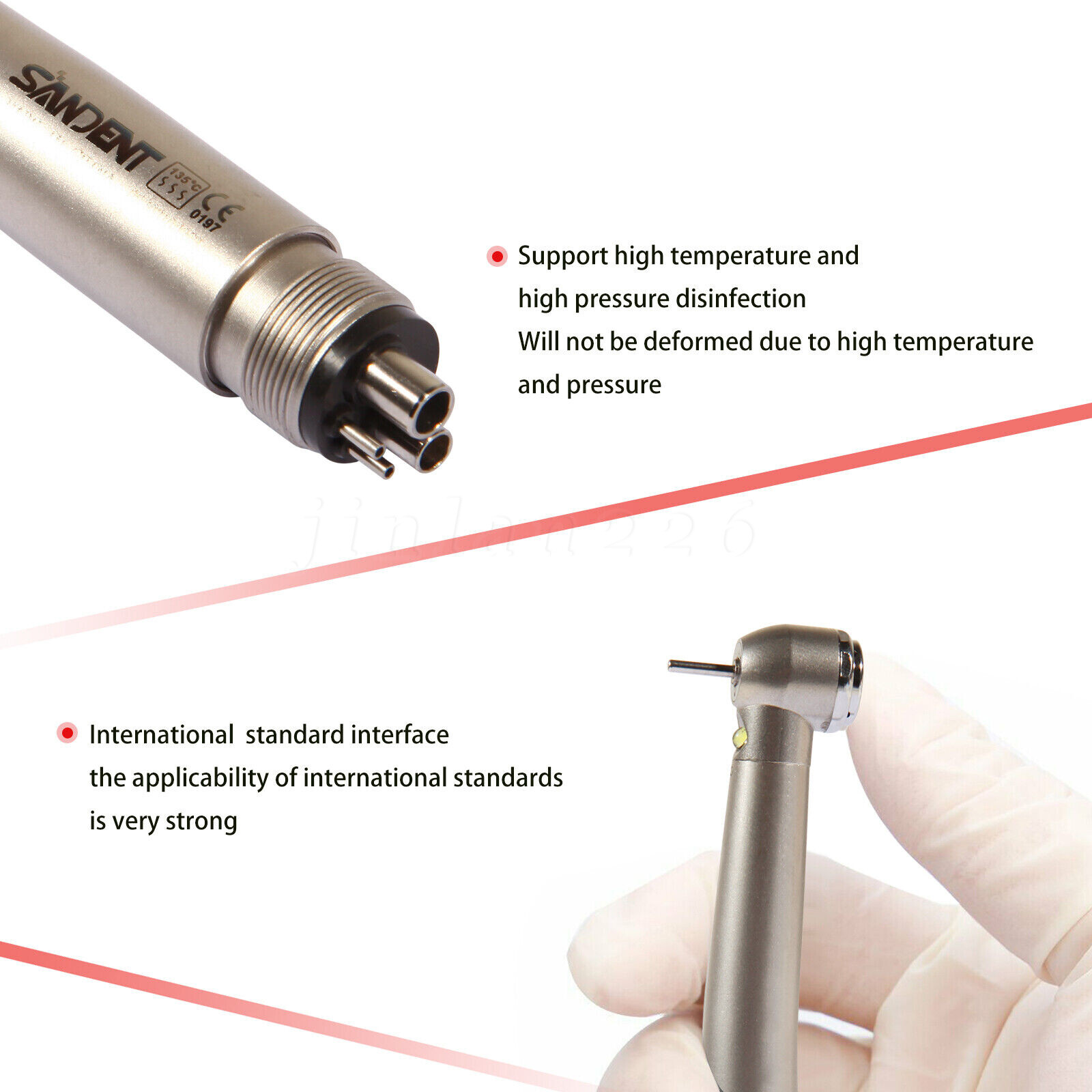 NSK Style Dental Fiber Optic LED E-generator high speed handpiece 4HOLE SDM