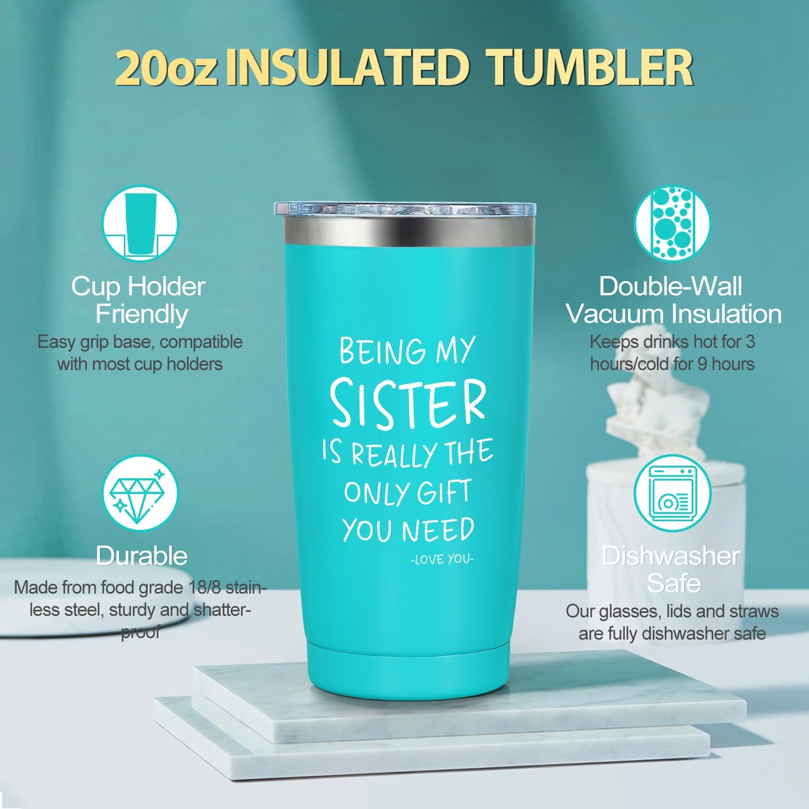 Sisters Gifts from Sister, Birthday Gift, Christmas Mothers Day Teal