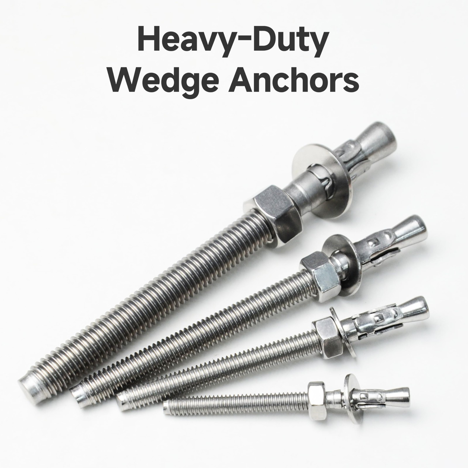 3/8 x 4 Inch Wedge Anchors 304 Stainless Steel HeavyDuty Masonry Bolts 10Pcs fo
