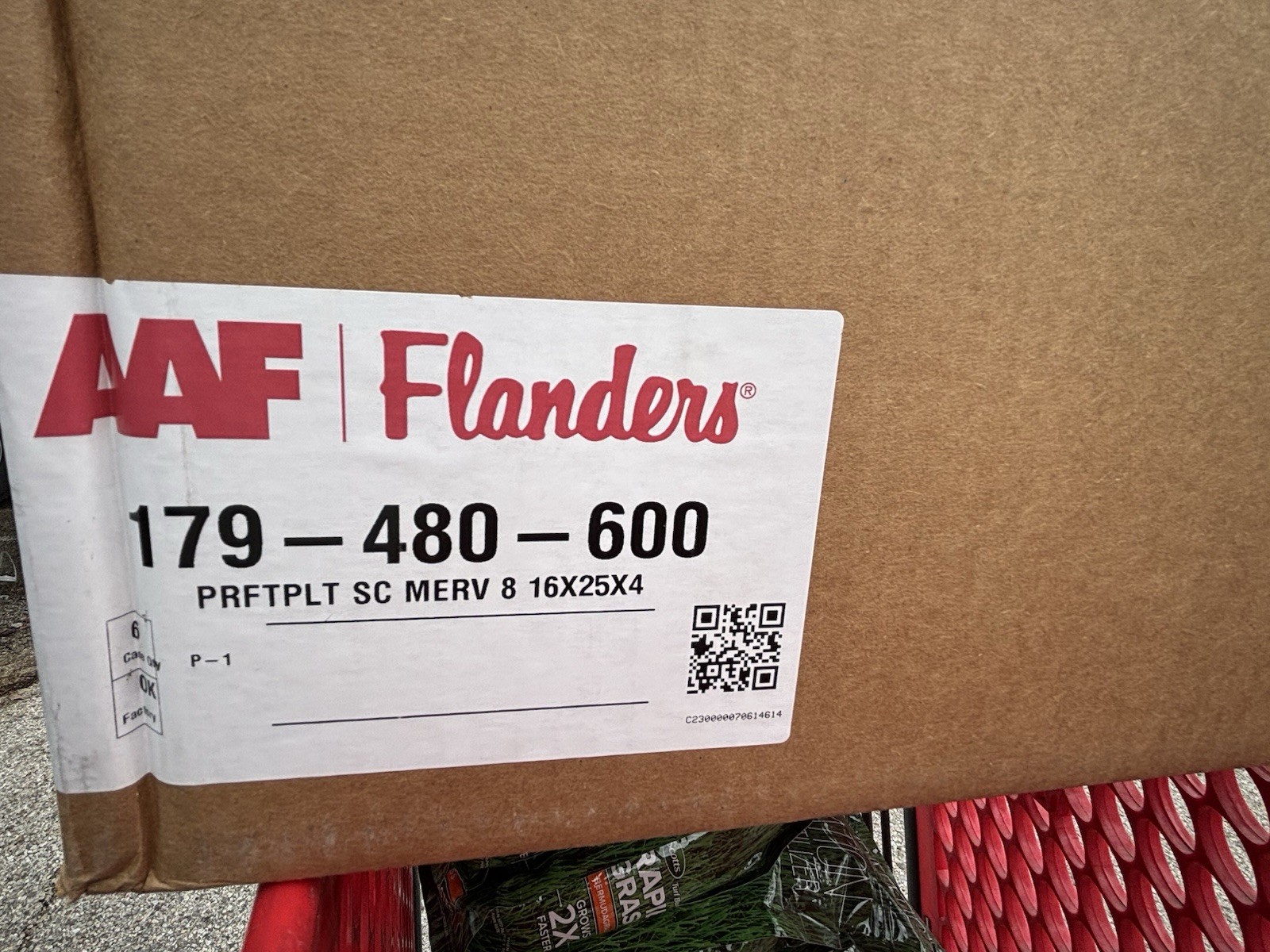 AAF FLANDERS 179-480-600 Merv 8 16X25X4 Sold As 6 Pack New Sealed