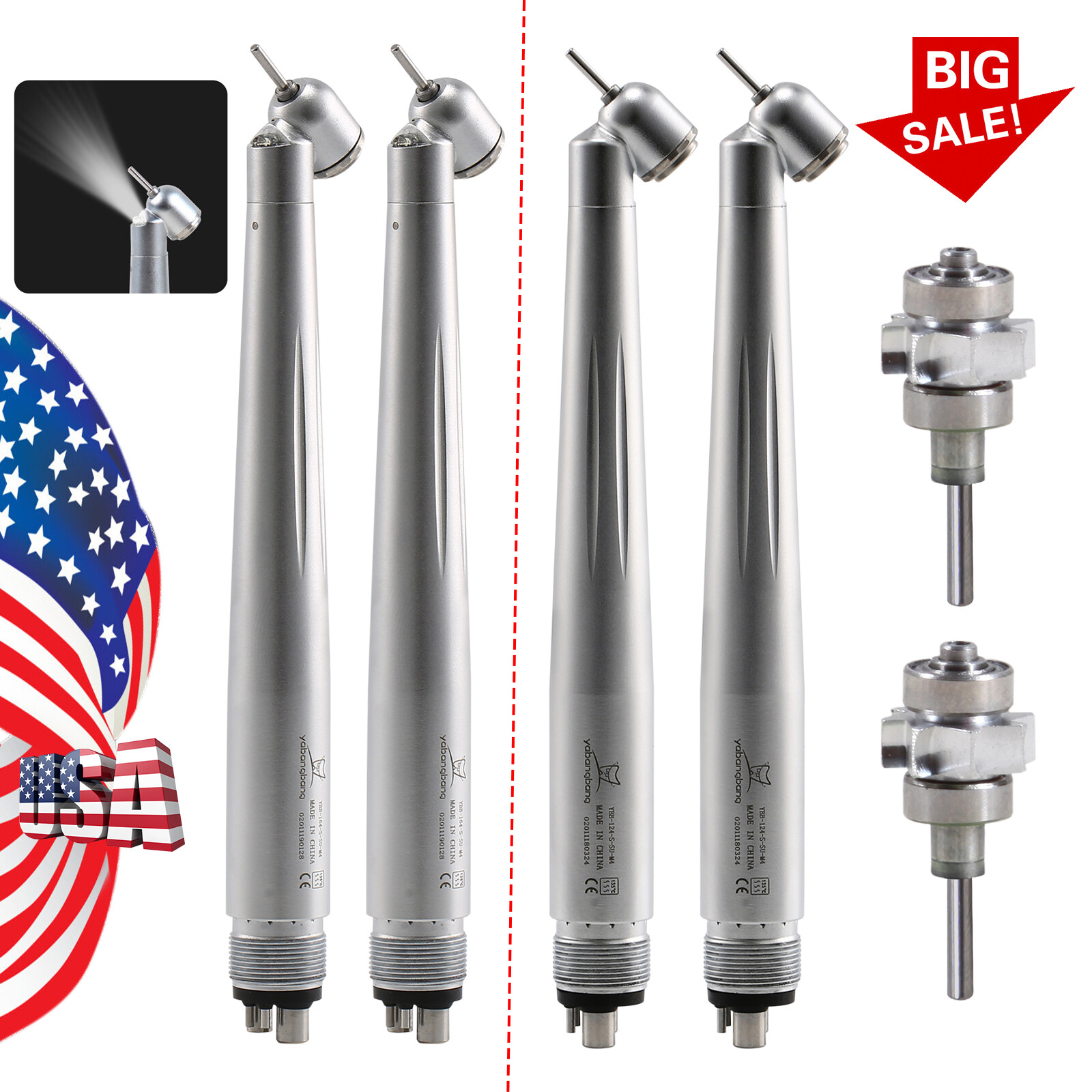 NSK Style 45° Degree Dental Surgical High Speed (LED) Handpiece Turbine 2/4 Hole