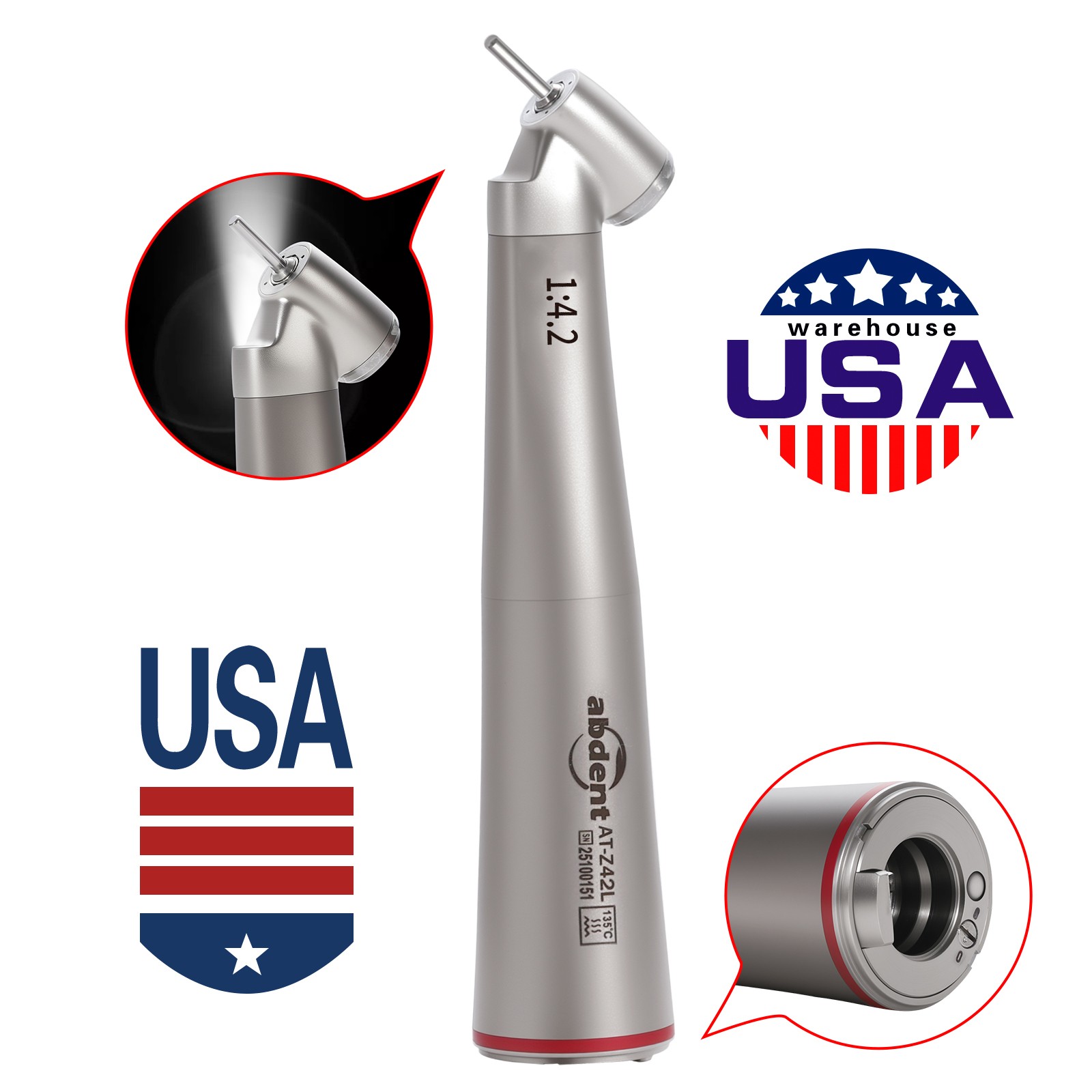 Dental 45° Angle Surgical Handpiece Electric 1:4.2 Mist Jet Spray NSK TiMax Z45L