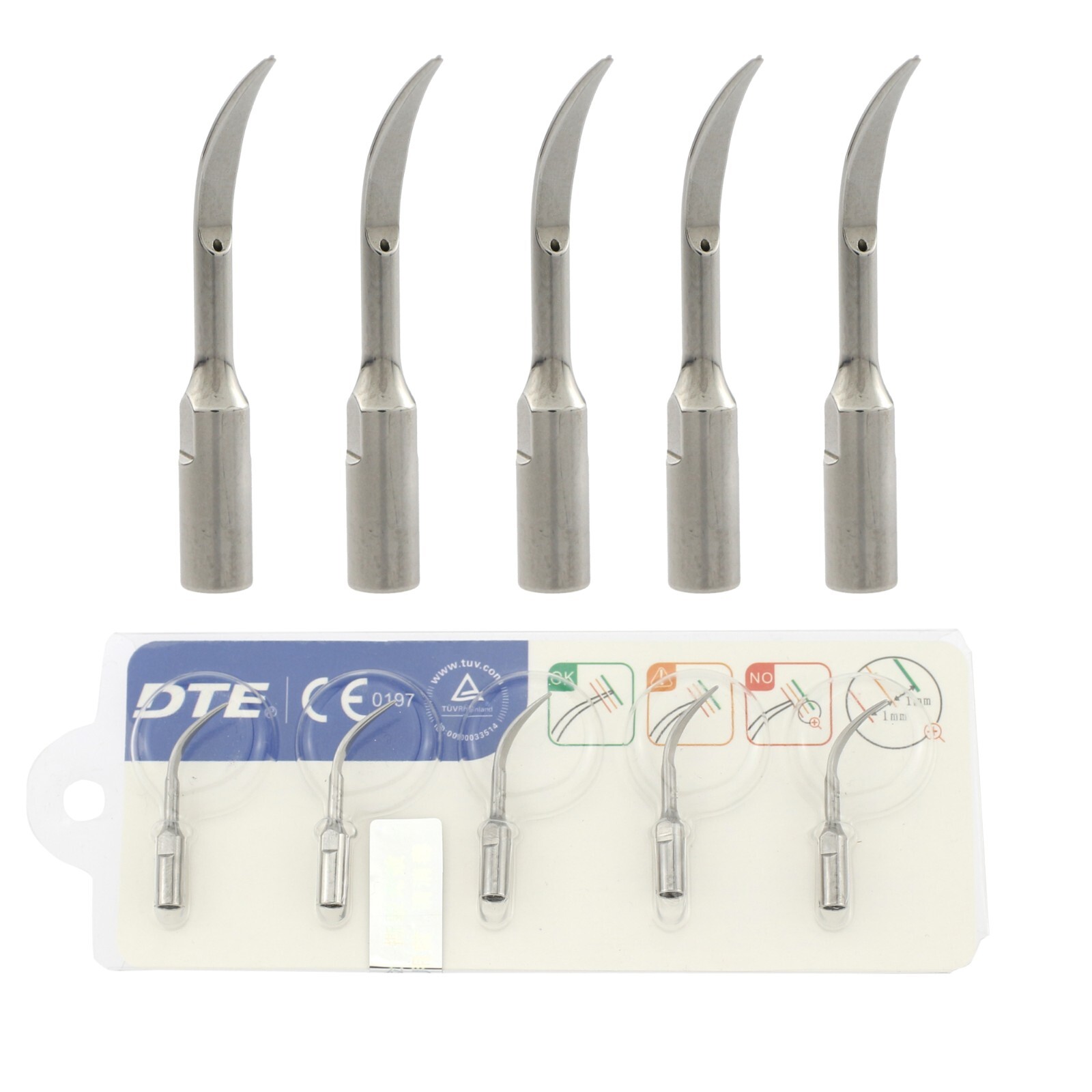 5pcs Woodpecker GD4 Dental Ultrasonic Scaler Piezo DTE Tips Satelec ACTEON NSK