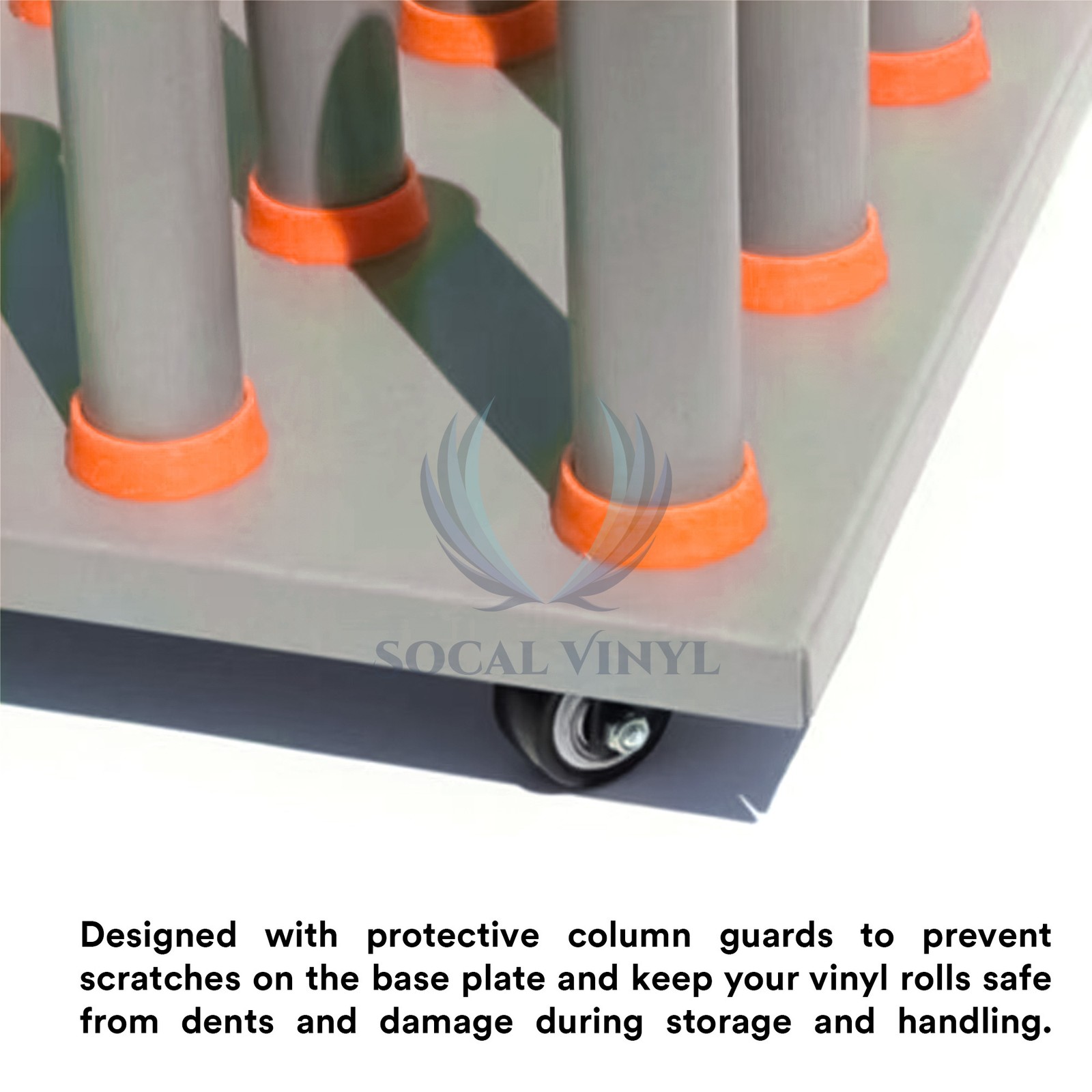 Vinyl Stand Gray Orange Rolling Floor Rack Wheels Car Wrap Film Sheet Storage