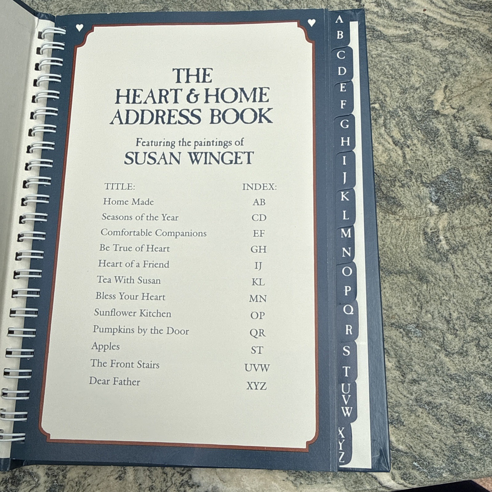 VTG The Heart And Home Address Book Featuring Paintings By Susan Winget New Box
