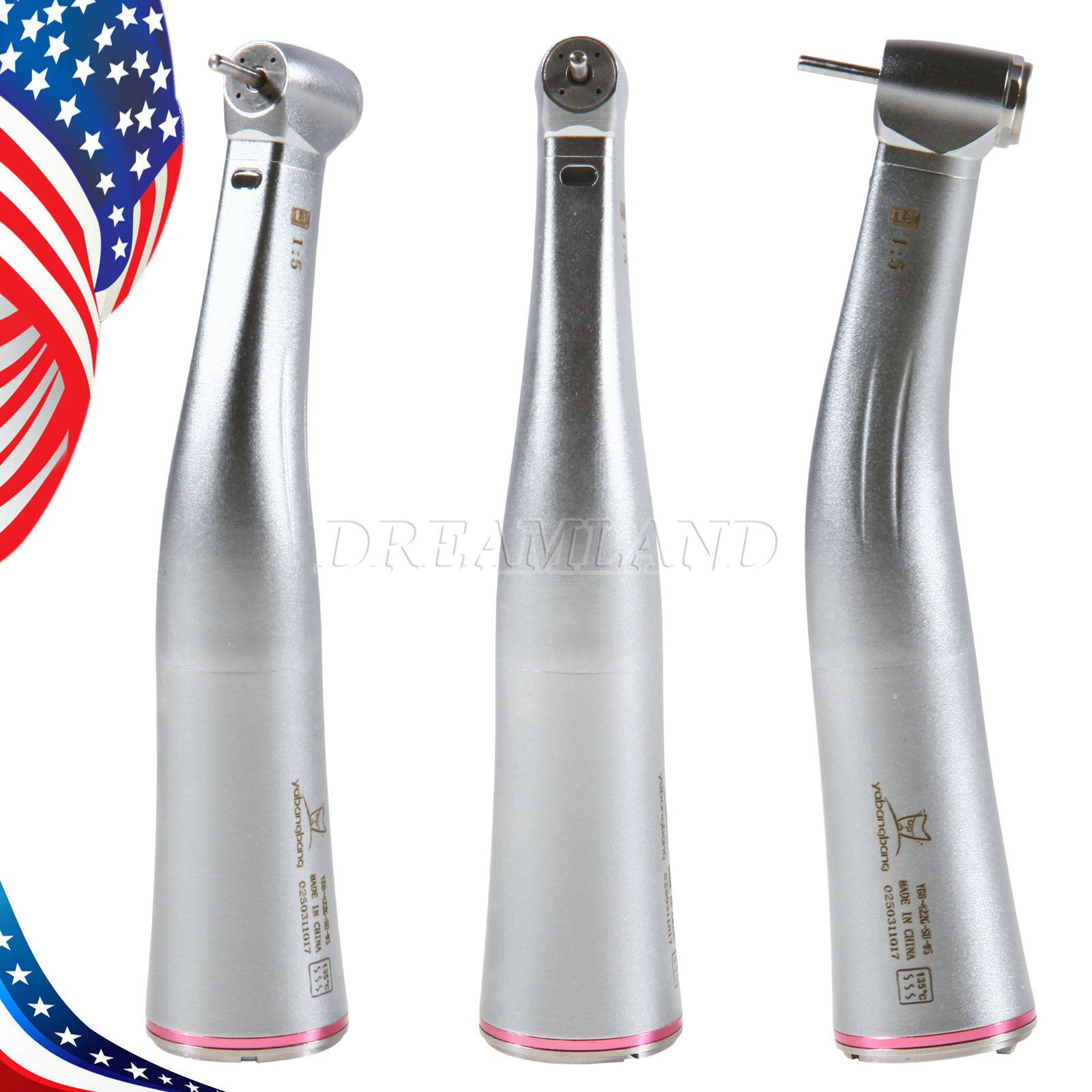 Dental 1:5 Electric Fiber Optic LED Contra Angle Red Ring Fit NSK Ti Max X95L