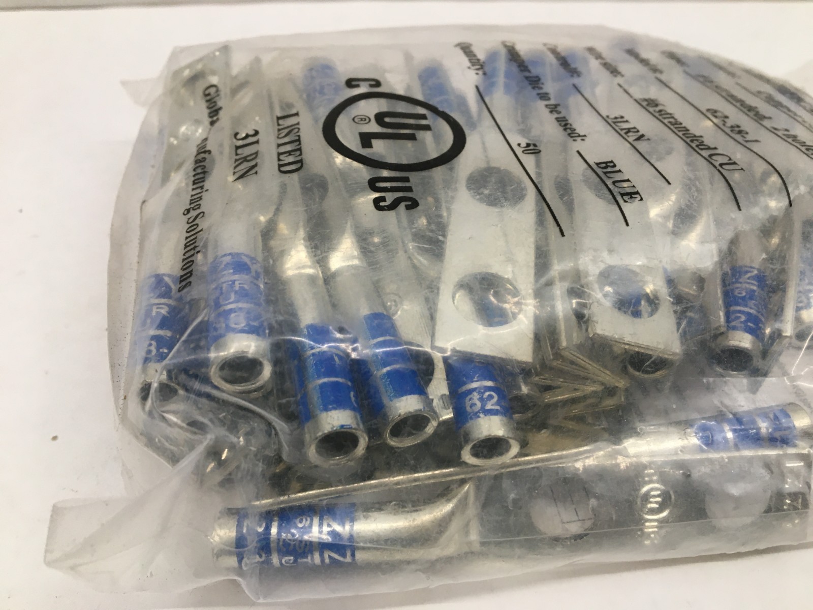Izzy 62-38-1, #6 AWG Lug, 2 hole, 3/8″ Holes, 1″ OC, Long Barrel – 50 pcs