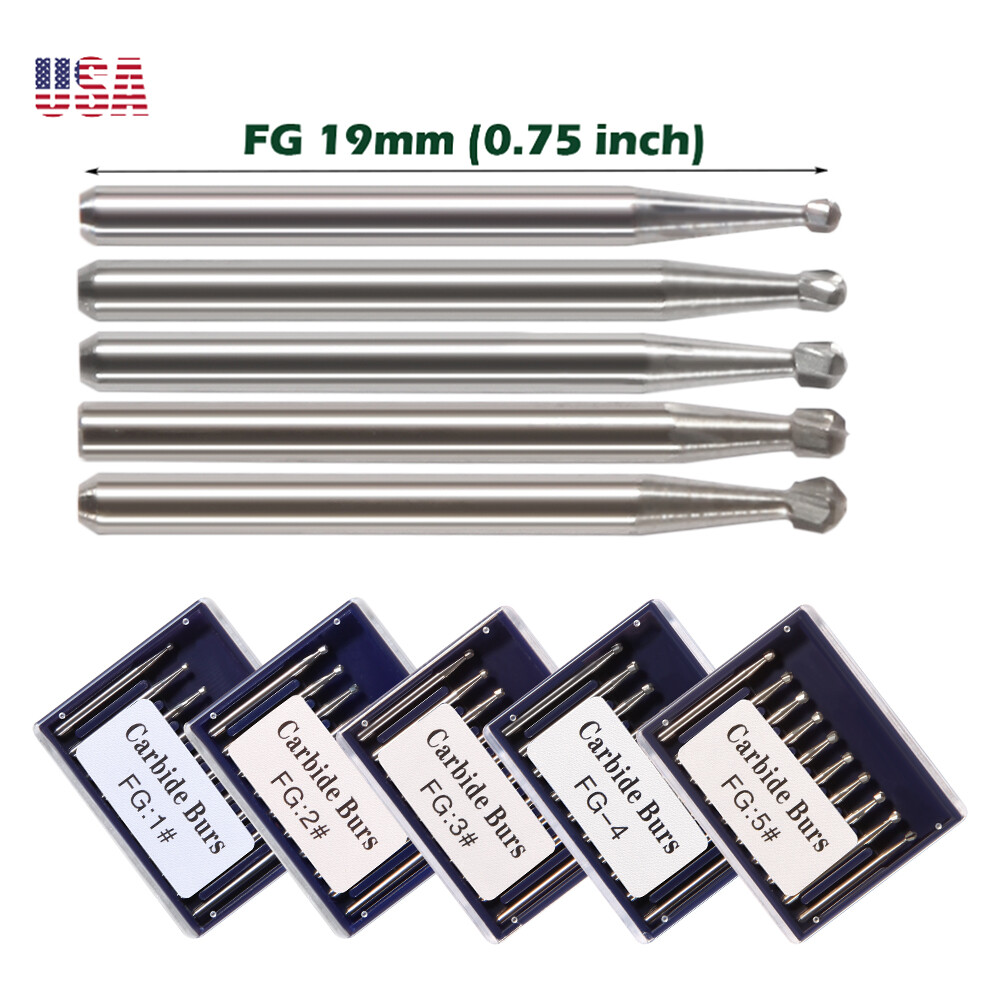10-100 Pcs Dental FG High Speed Tungsten Steel Carbide Crown Cutting Burs