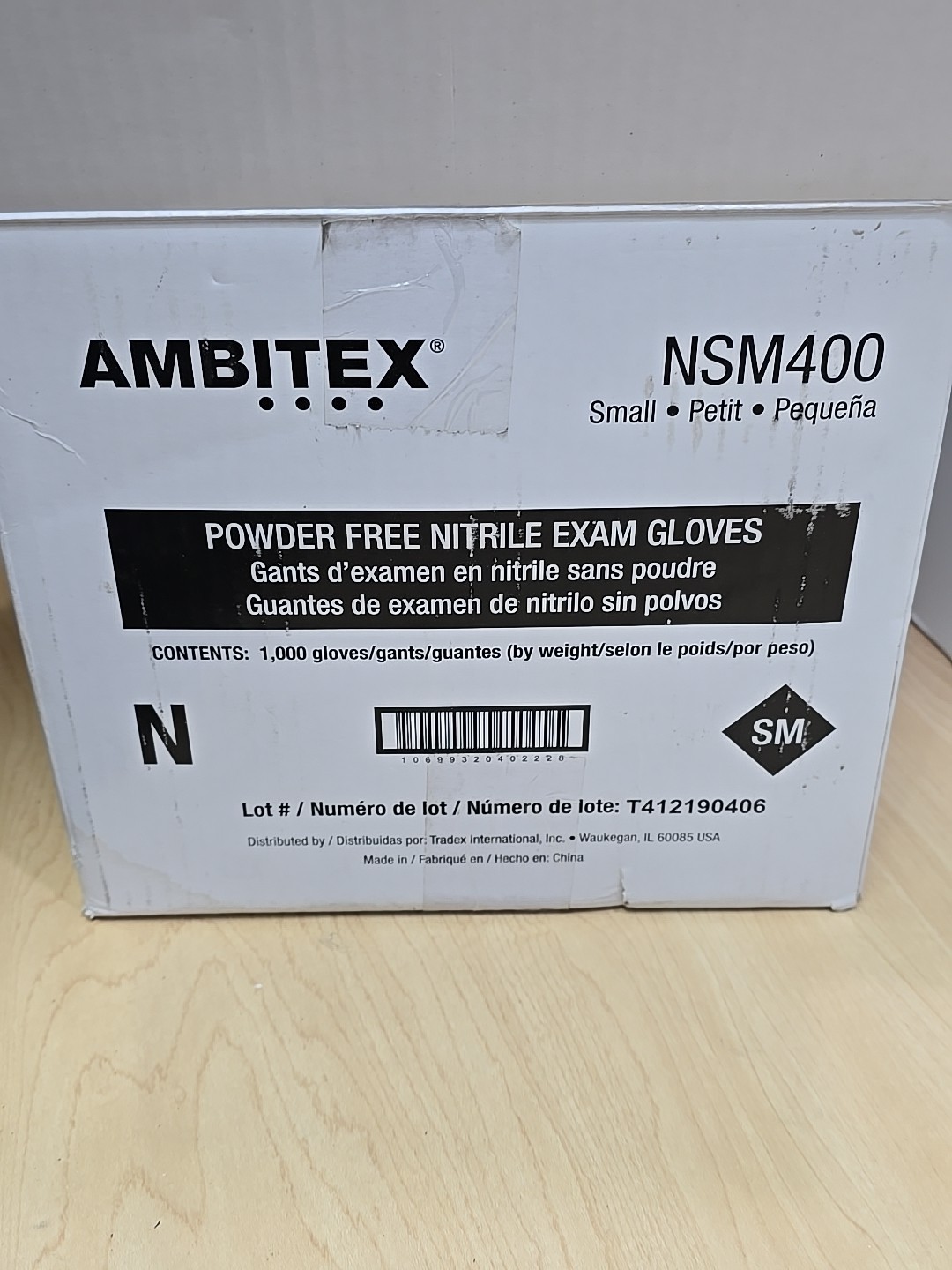 1000 AMBITEX NSM400 BLUE Nitrile Gloves 2.75 Mil Small Work Medic Powder Free