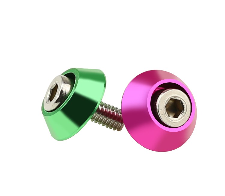 M3-M8 Colors Aluminum Alloy Cone Cup Head Washers Gasket Fit for Bolts & Screws