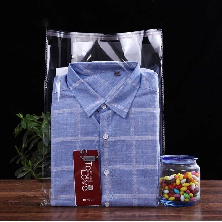 12″x15″ Clear Resealable T-Shirt / Apparel Cello Lip Tape OPP Poly Plastic Bags