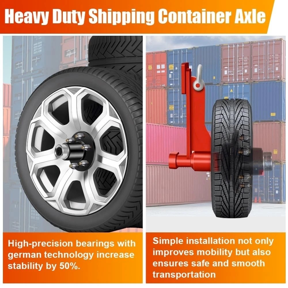 2 Pack Shipping Container Wheel 6×5.5 Lug Kit Heavy Duty Shipping Container Axle