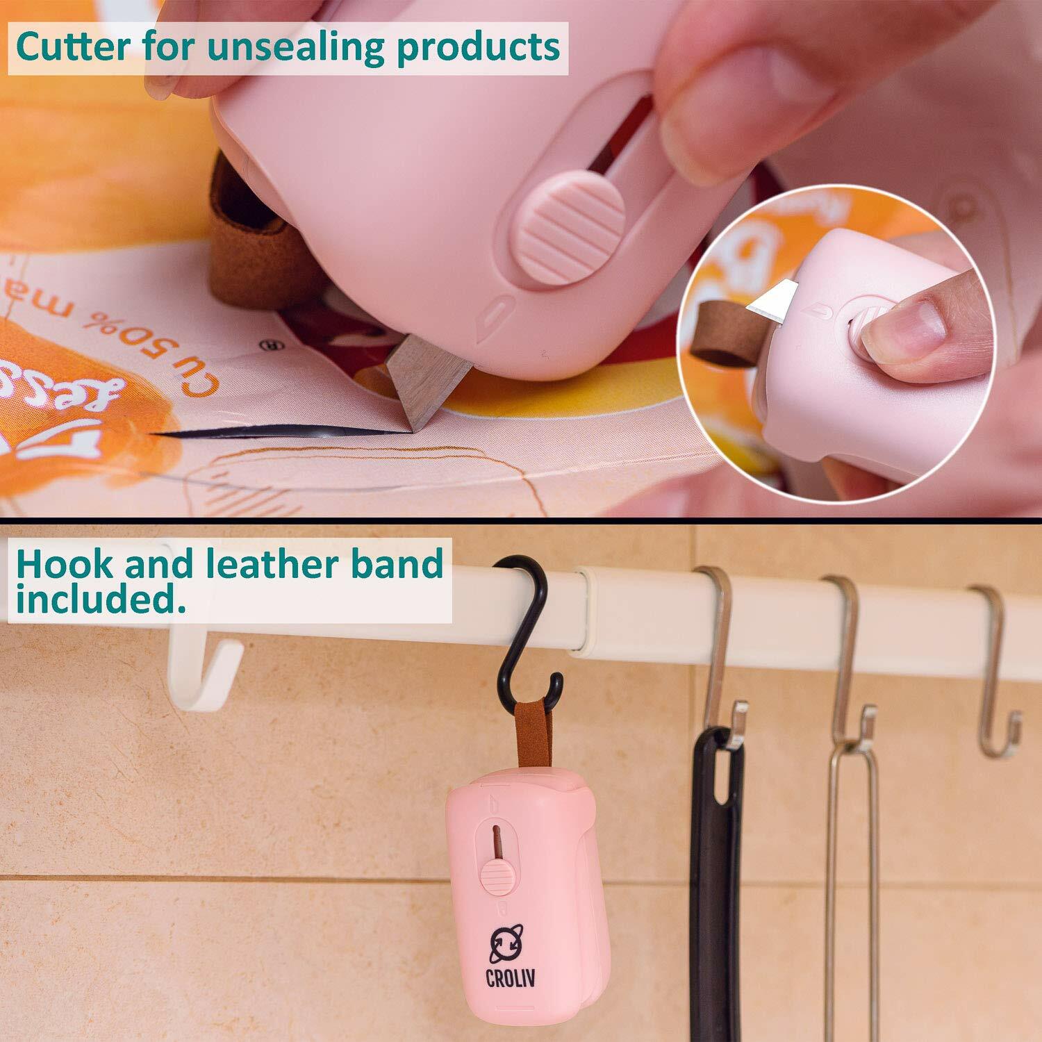 2-Pack 2-in-1 Mini Heat Sealer Machine Chip Bag Sealer and Cutter Snack Bags