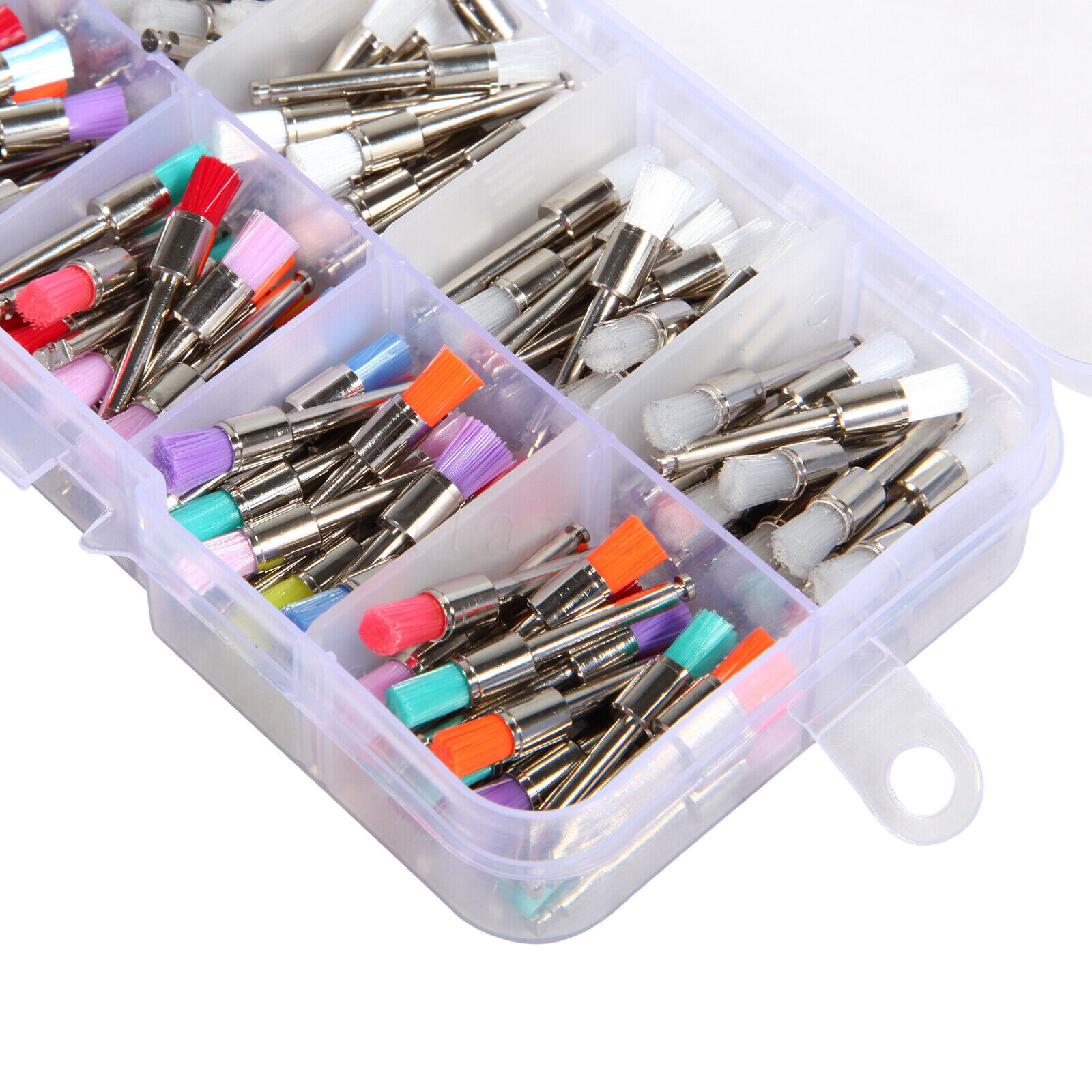 200 PCS Dental Nylon Polishing Flat Latch Polisher Prophy Brush Disposable mix