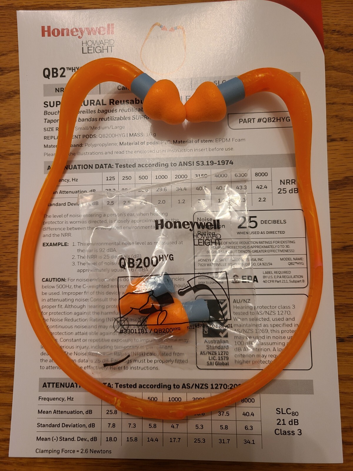 Honeywell HOWARD LEIGHT QB2HYG Headband Earplug with replacement QB200HYG pods.