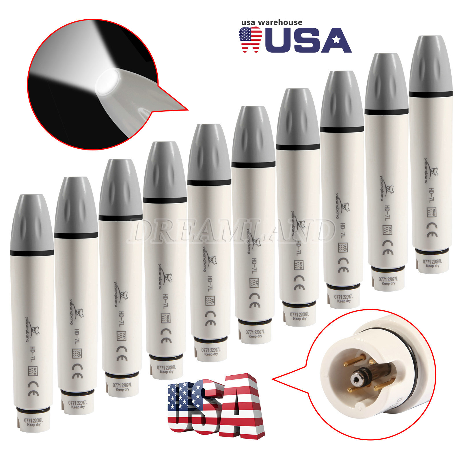 HD-7L Dental Ultrasonic Scaler LED detachable Handpiece Fit DTE SATELEC Tips