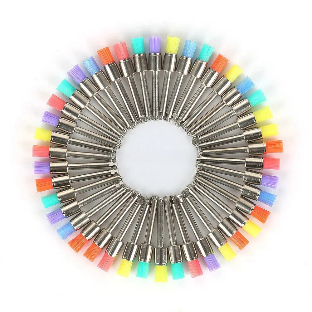 Dental Prophy Polishing Brush Nylon Latch Flat Prophylaxis Polisher Brushes