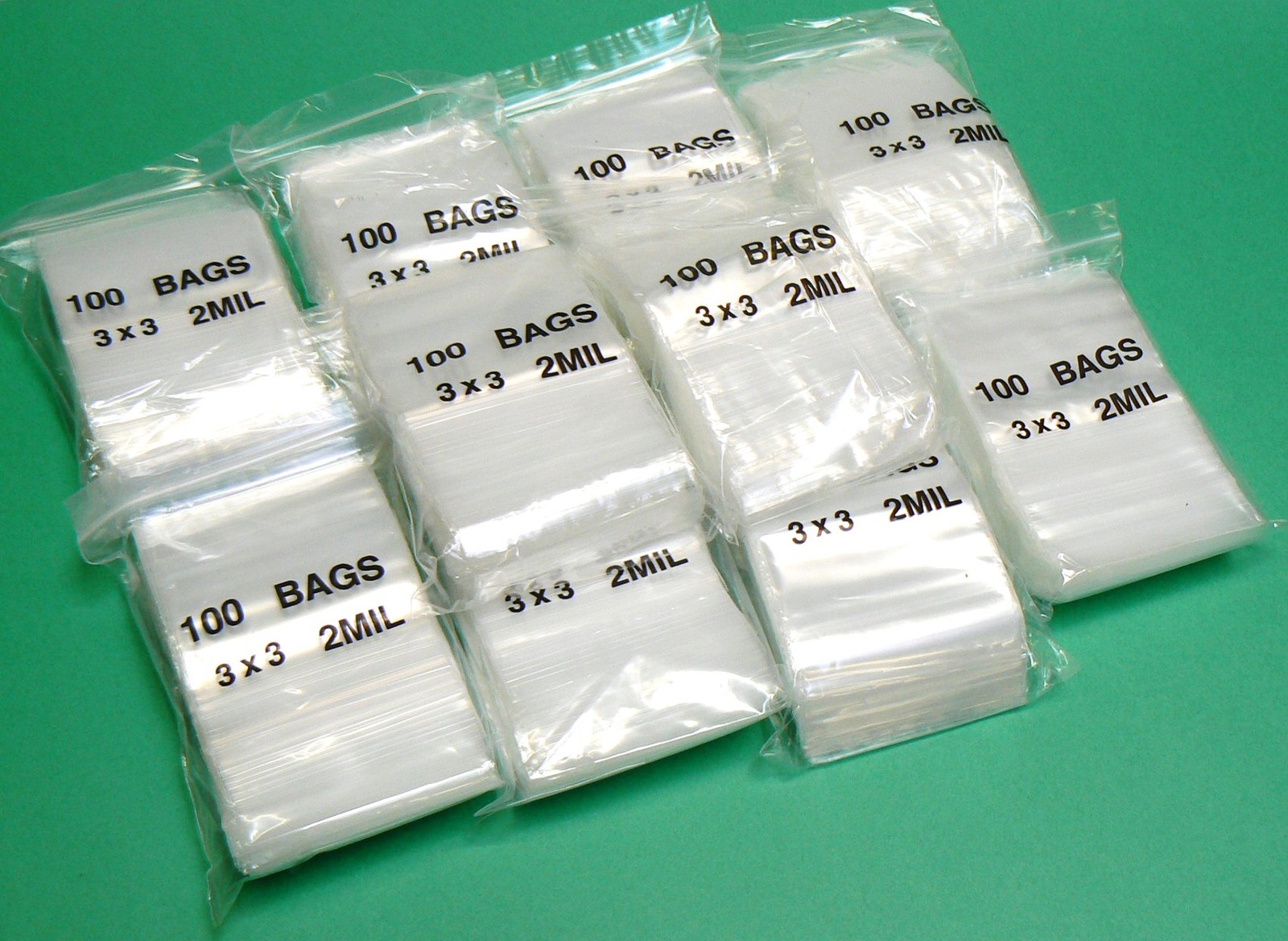 3 x 3 Bags 2mil Clear Reclosable Top Seal Squeeze Lock Bags 3″ Square 1000 Pcs