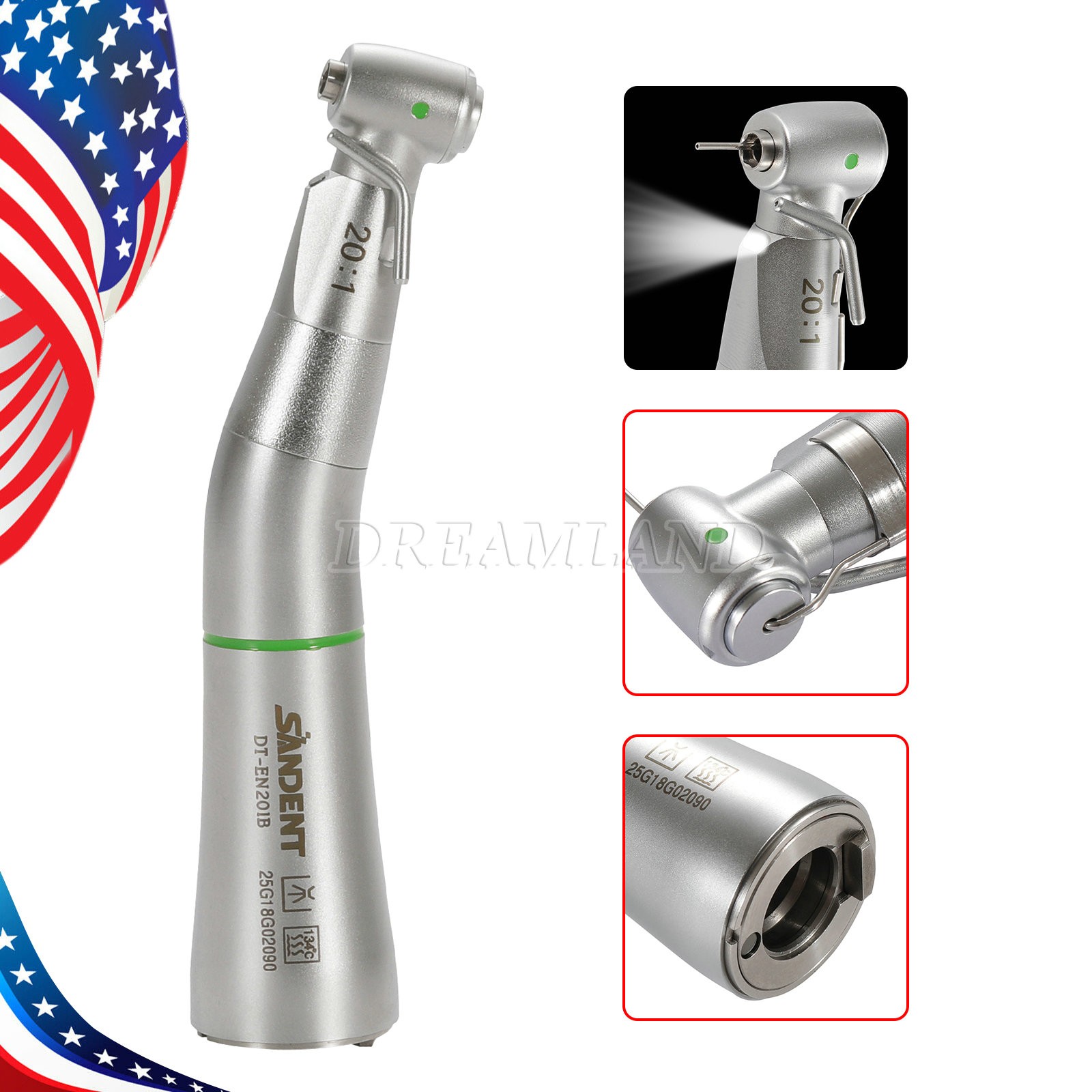 Dental Implant Handpiece 20:1 LED Contra Angle Fit Surgical Implant Motor