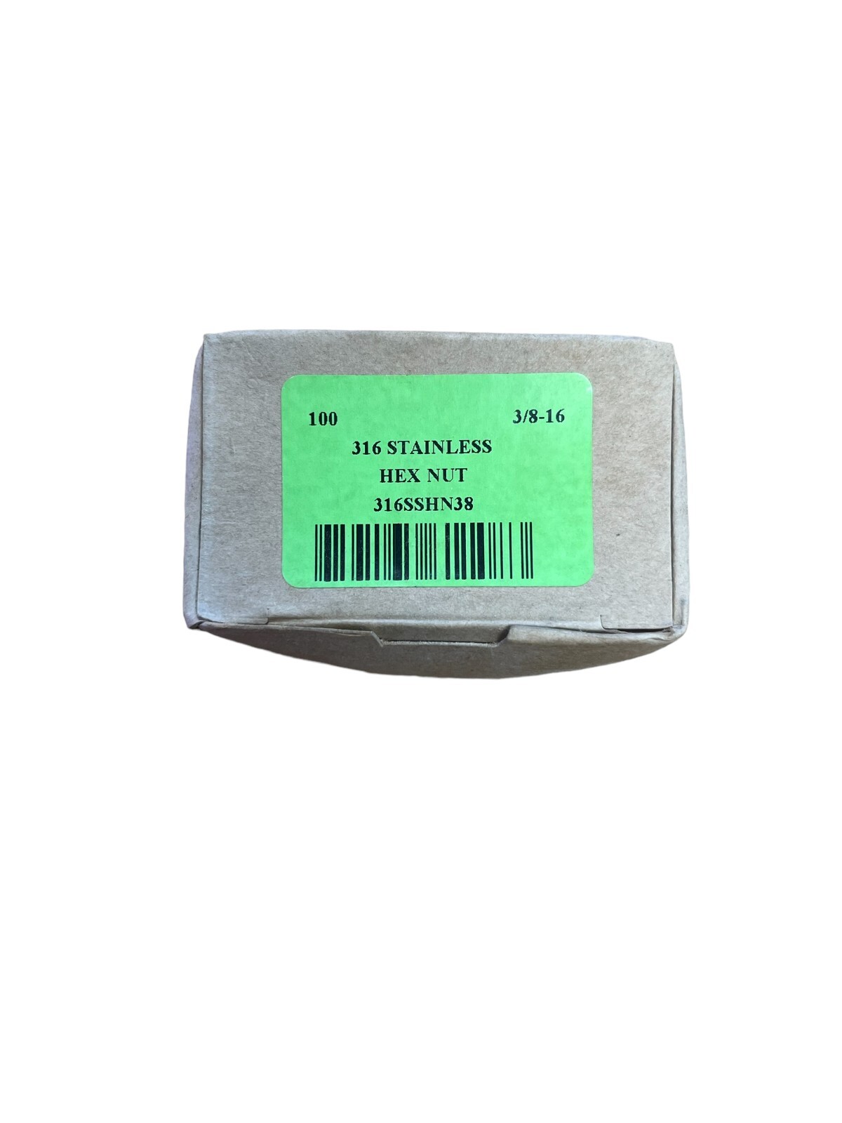 (100) 3/8-16 316 Stainless Hex Nut 316 MARINE GRADE COARSE THREAD 100ct