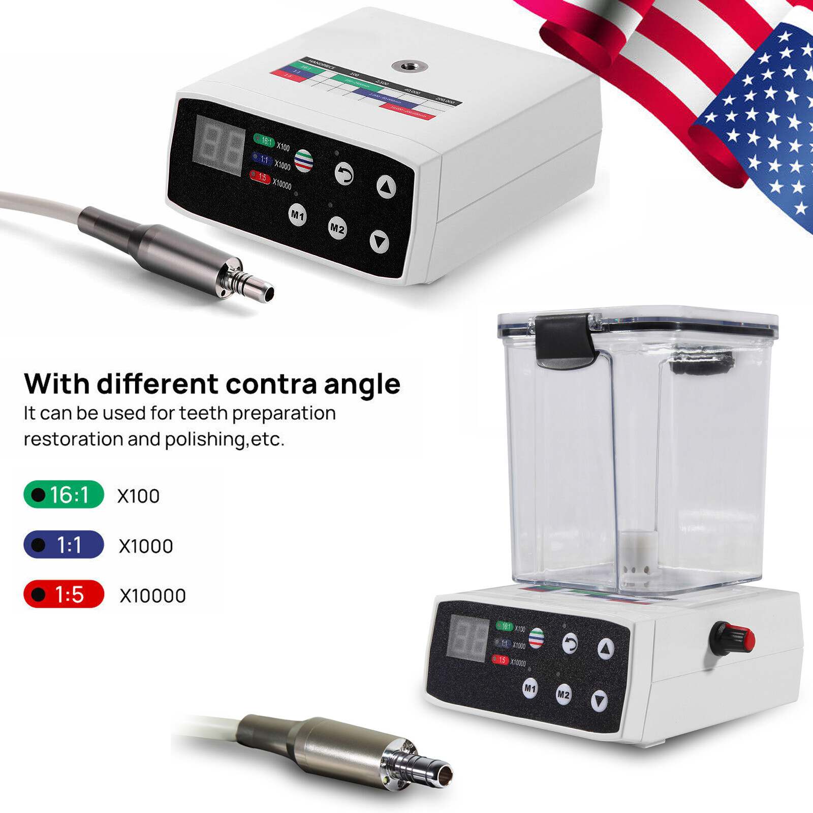 Yabangbang Dental Electric Motor+1:5 Contra Angle LED Handpiece /No LED