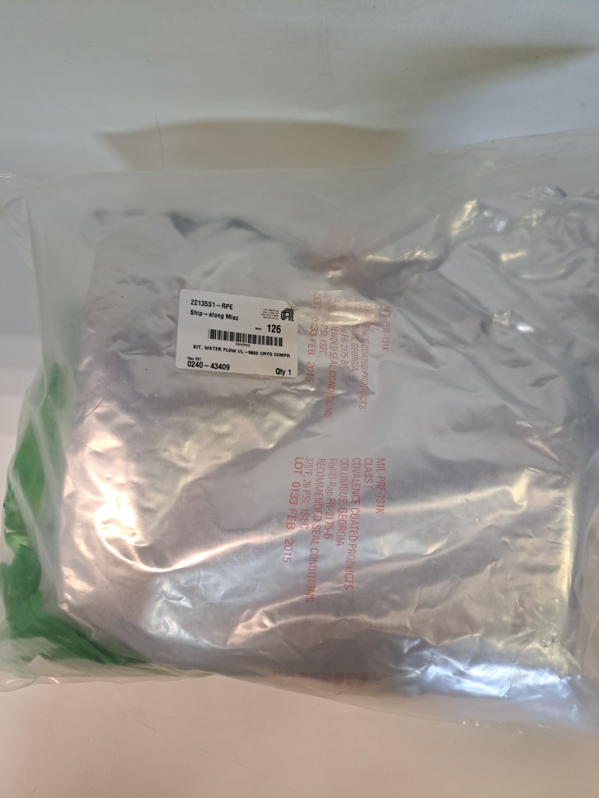 Applied Materials AMAT 0240-43409 Kit Water Flow I/L 9600 Cryo Compr NEW