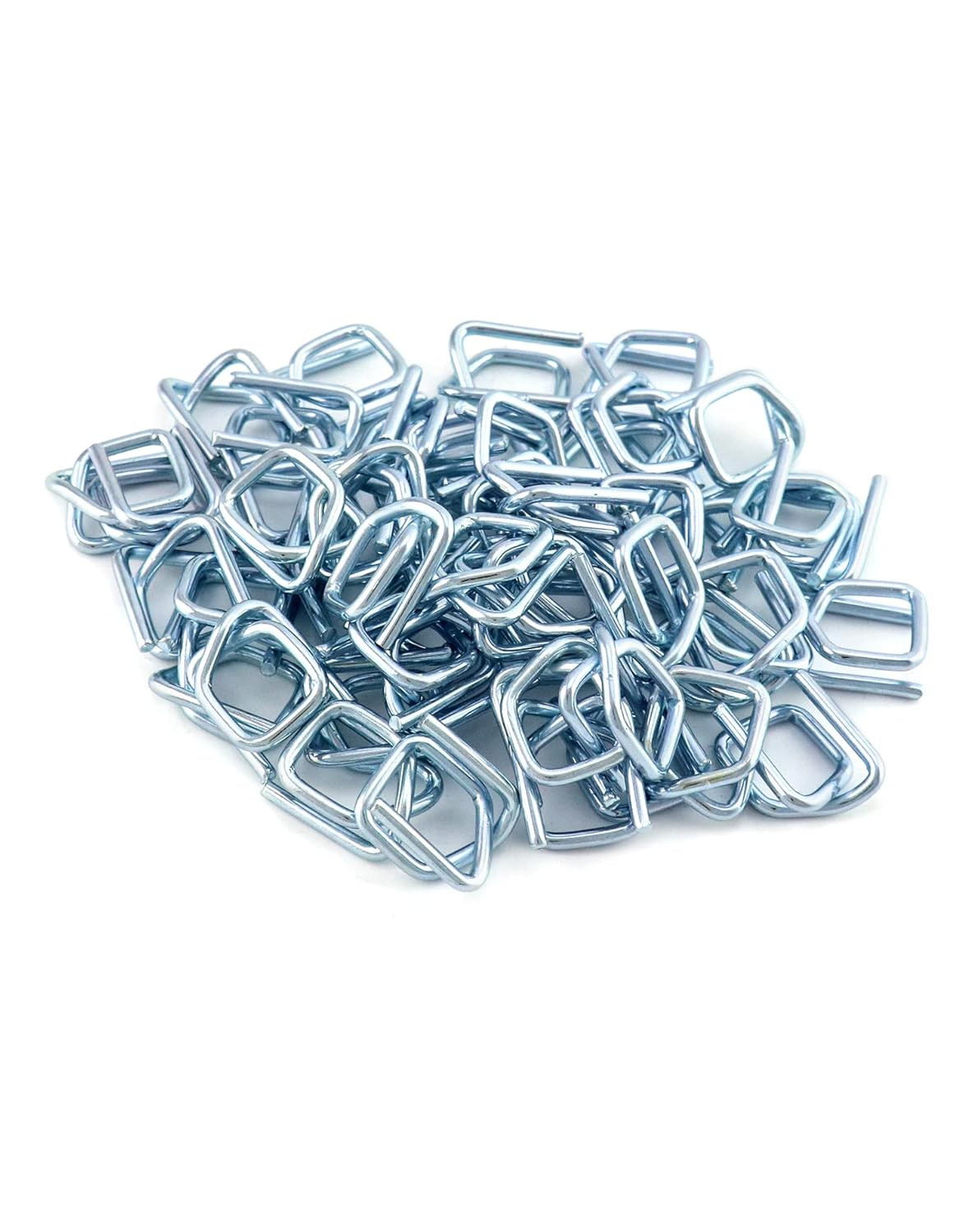 50PCS 1/2” Metal Wire Buckles for Polypropylene Cord Strapping Silver Steel