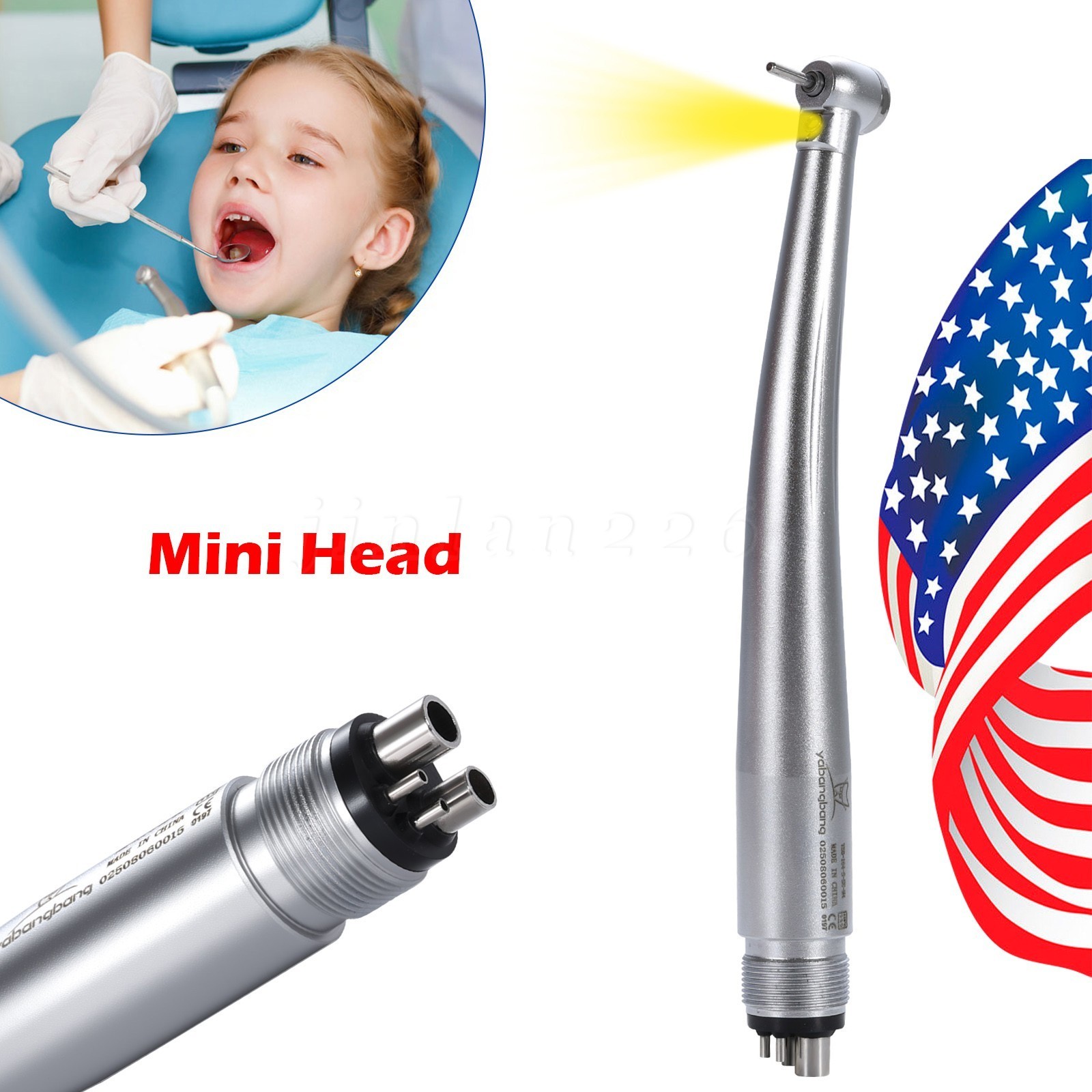 KAVO Style Dental Slow Low Speed Air Motor Handpiece Inner Water Spray 4Hole US