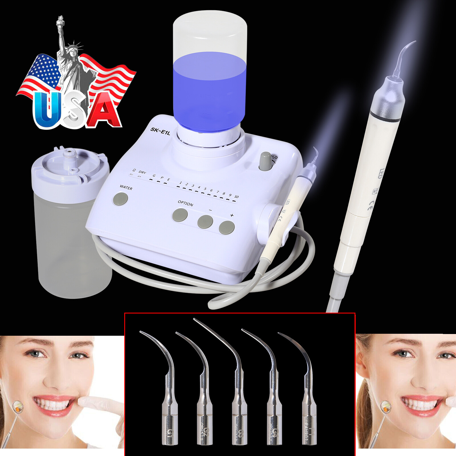 Dental LED Ultrasonic Piezo Scaler w/ auto water supply Fit EMS Woodpecker USA