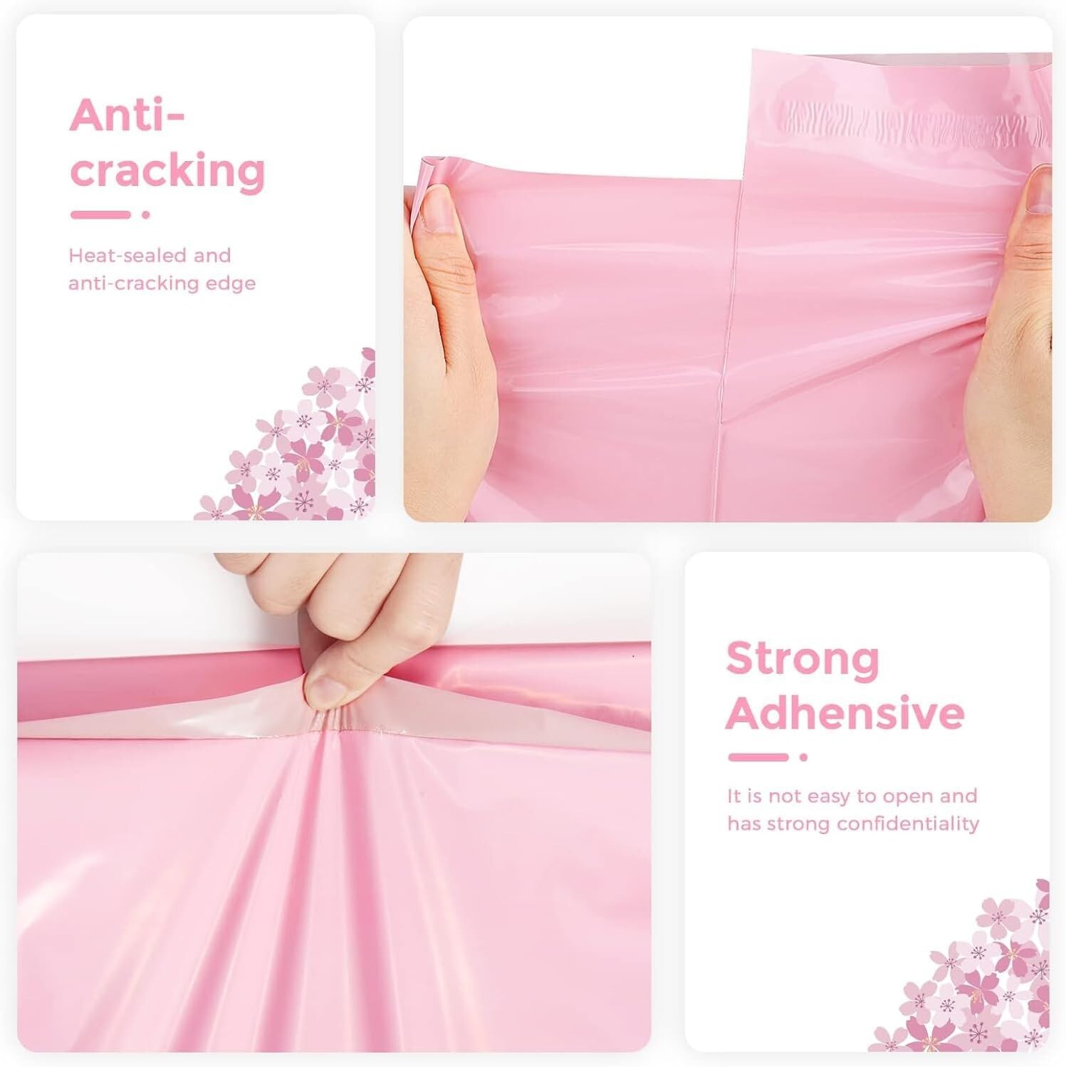 Poly Mailers Shipping Bags Mailing Poly Bags Envelopes Light Pink 10×13 12×15.5