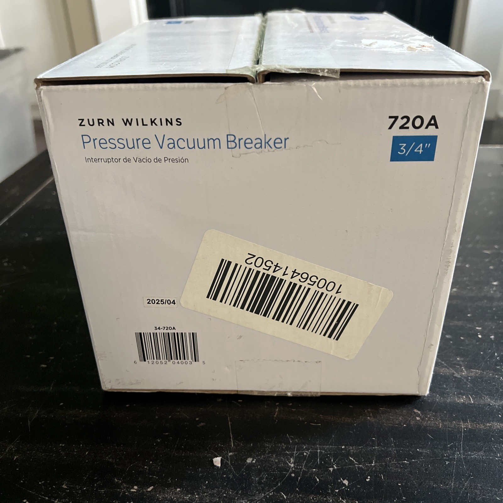Zurn 34-720A Wilkins 3/4In. 150 PSI Pressure Vacuum Breaker – New – Open Box