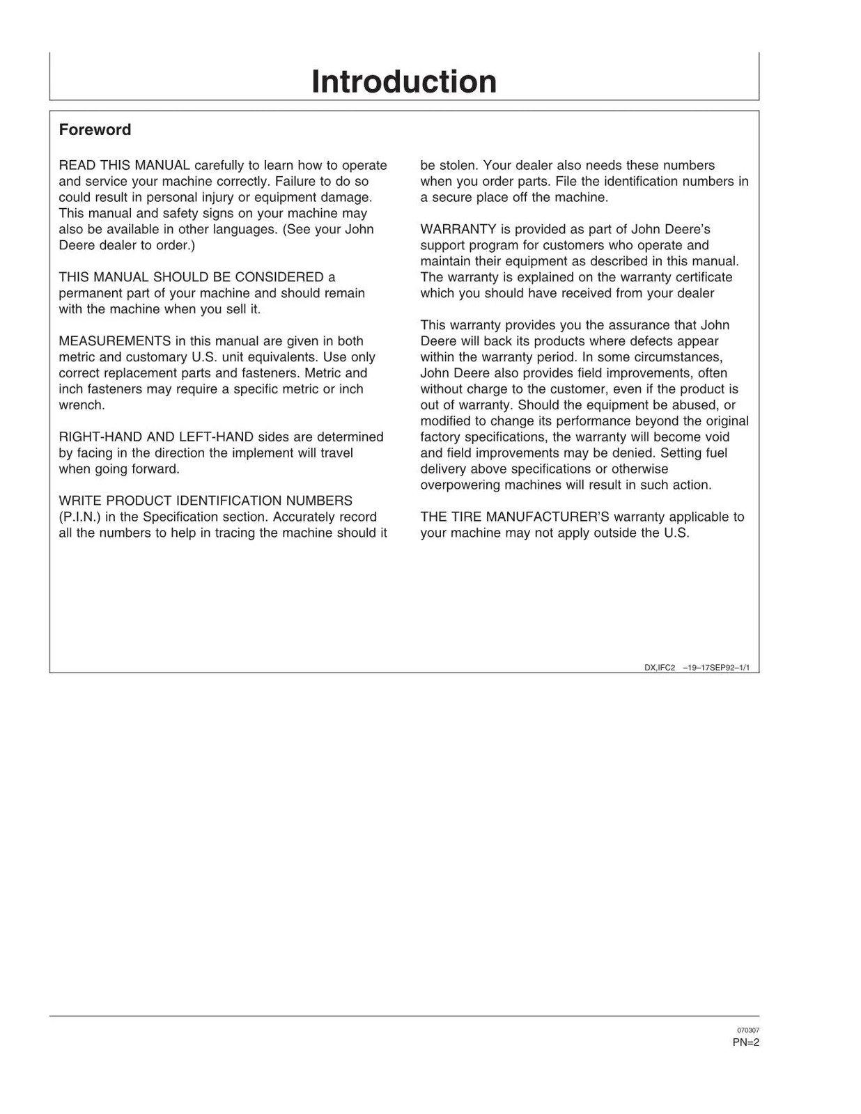 JOHN DEERE DB44 DB58 DB60 DB66 DB88 DB90 DB74 DB50 PLANTER OPERATORS MANUAL #2