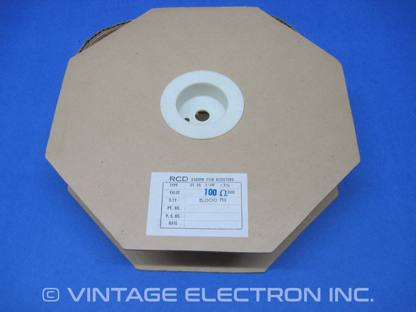 (5000) RCD Carbon Film Resistors: 100 Ohms (100R), 5%, 1/4 W (Made In TAIWAN)
