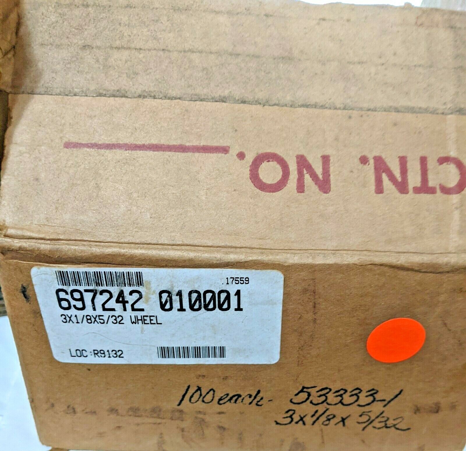 3″ x 1/8″ x 5/32″ CUT-OFF WHEEL BULLARD 53333-1 [25,000 RPM] (QTY: 5) USA NOS