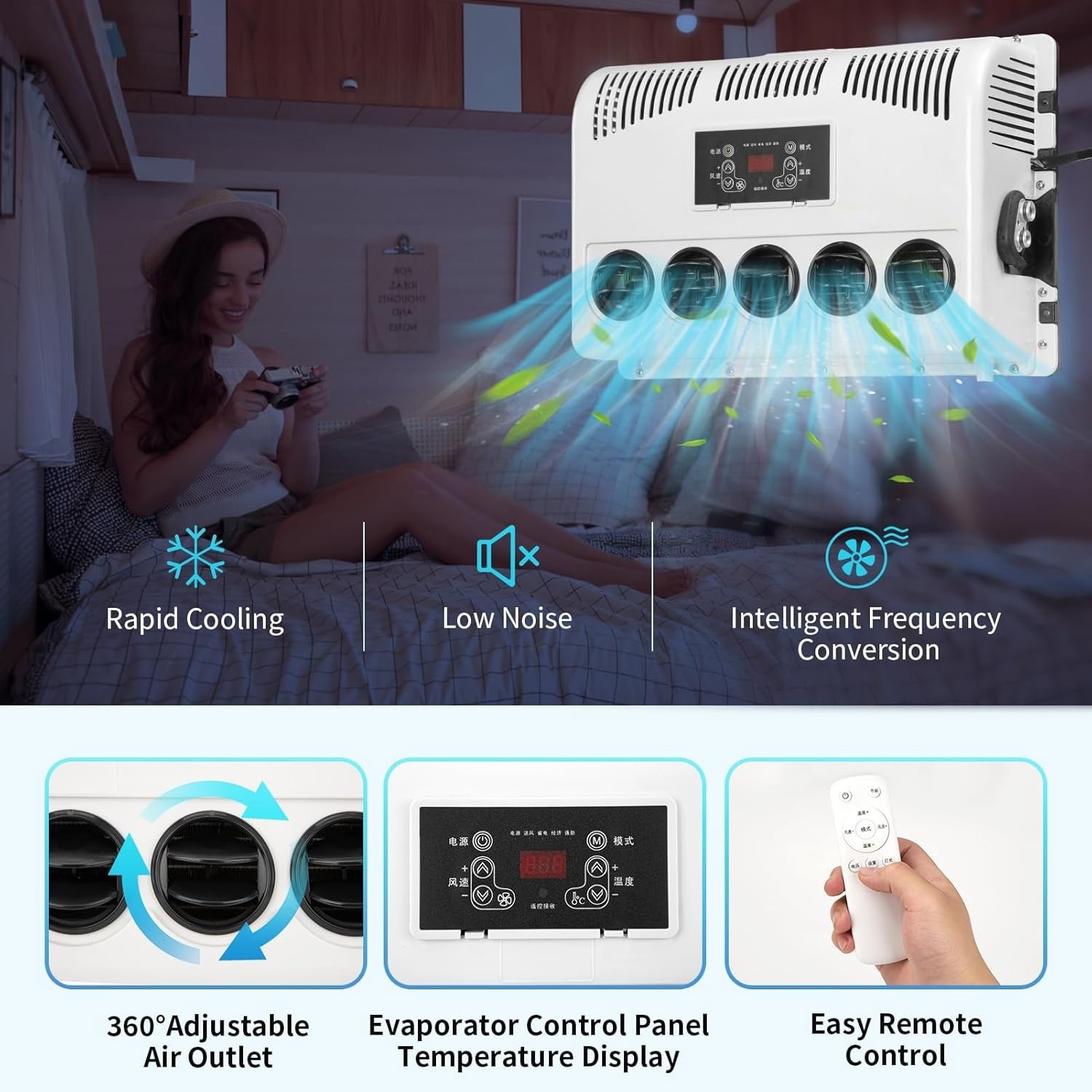 12V 11000 BTU Truck Air Conditioner Split AC For Semi Trucks Bus RV Caravan US