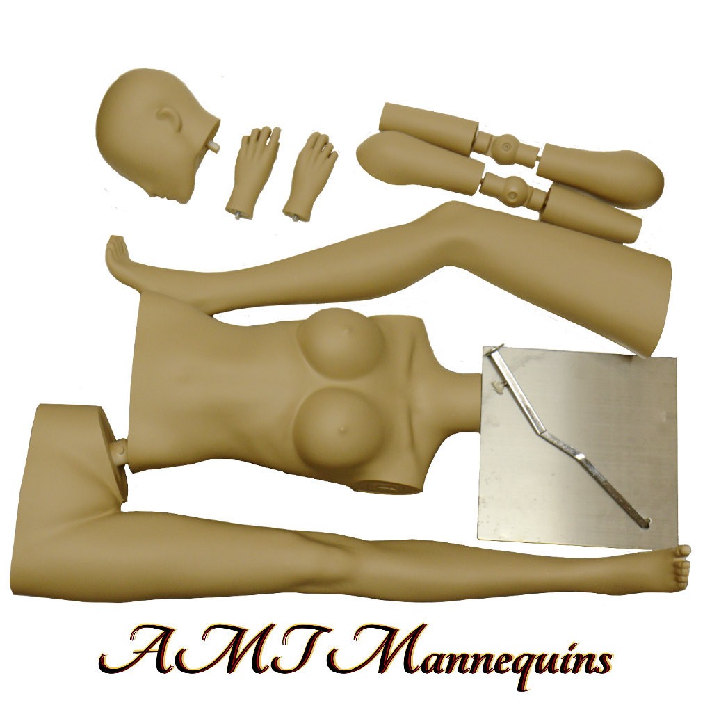 HeavyDuty Plastic Realistic Fullbody Female Mannequin (2 Heads, Flexiable arms)U