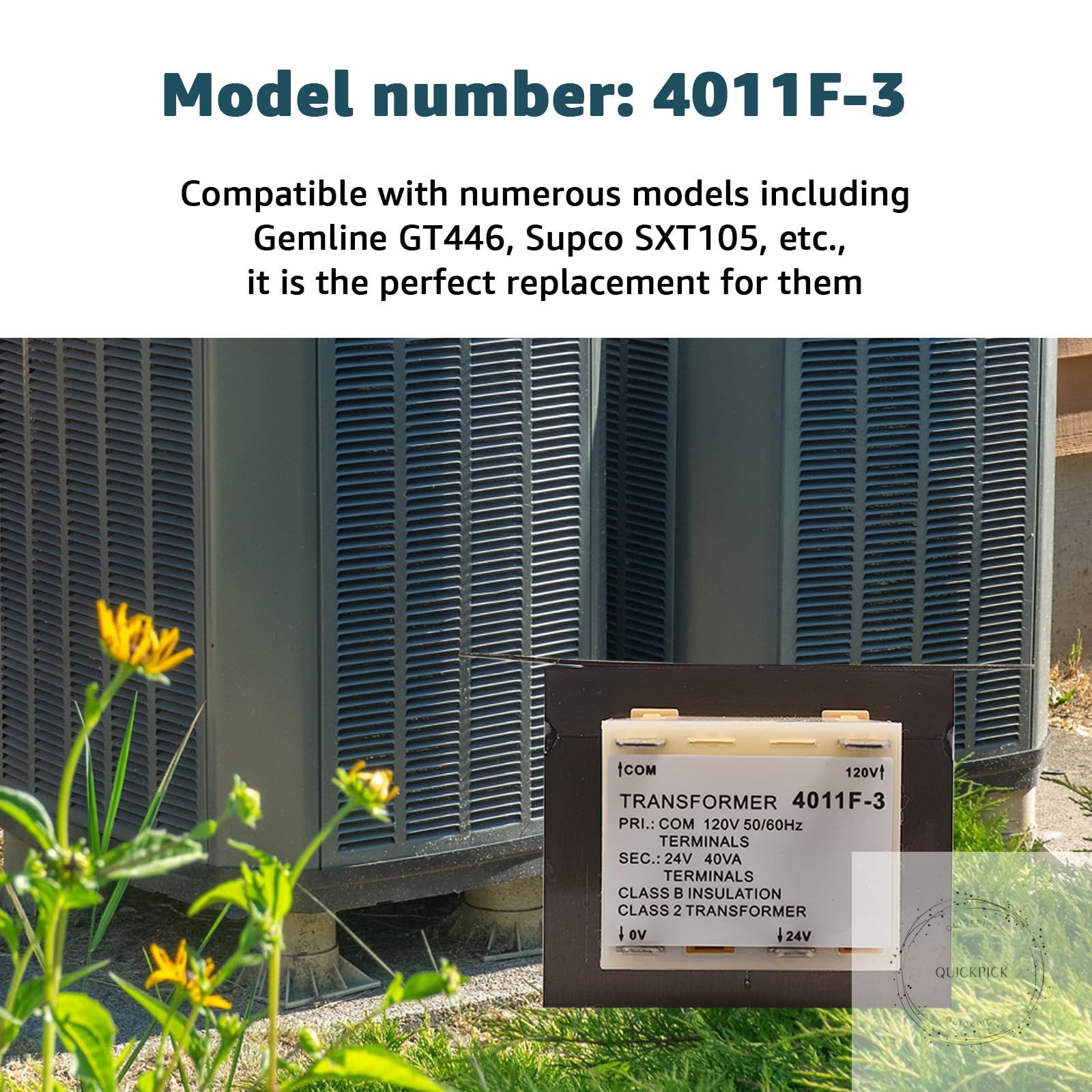 4011F-3 120V to 24V Transformer 40VA for Trane Furnace, Compatible with Furnaces