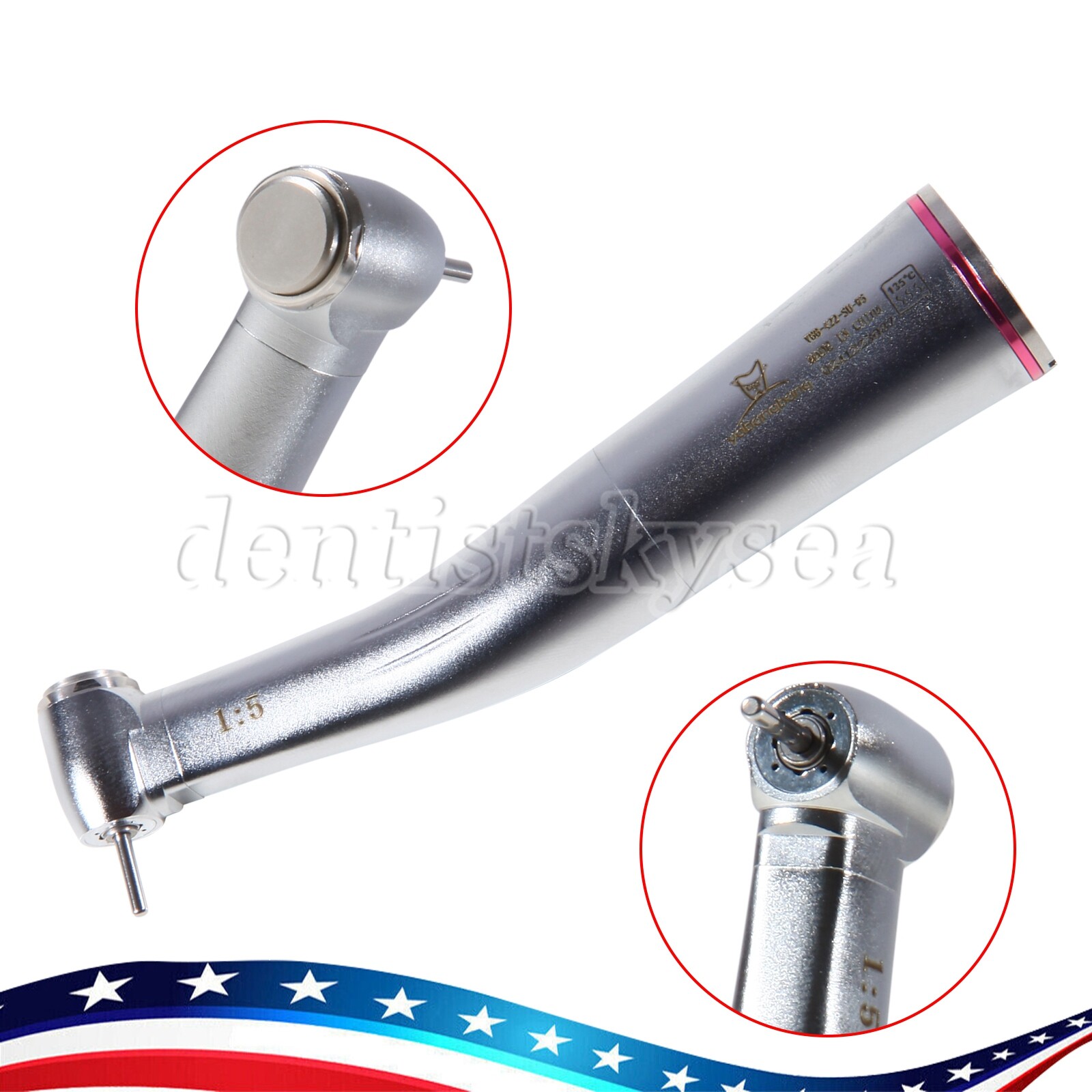 1-5Pcs Dental 1:5 Increasing Contra Angle Handpiece Fit NSK Electric Motor