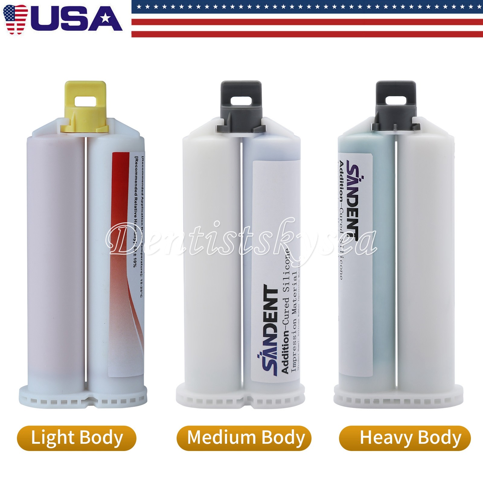 LIGHT MEDIUM HEAVY Body Impression Material Dental VPS FAST SET 50ML Cartridges
