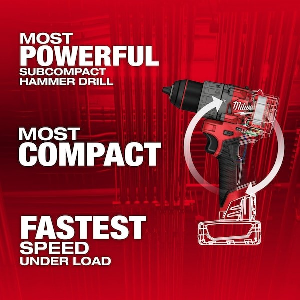 Milwaukee Tool 3404-20 M12 Fuel 1/2 In. Hammer Drill/Driver (Tool Only)