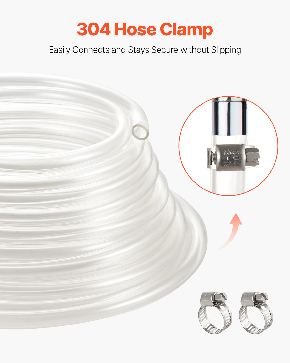 VEVOR Clear Vinyl Tubing 3/8″ ID x 1/2″ OD 50FT Plastic PVC Tubing Flexible Hose