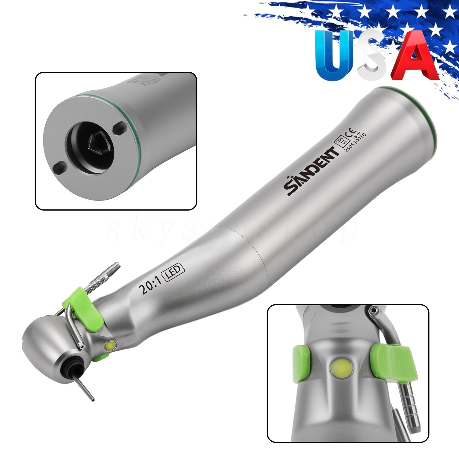 20:1 Dental LED Implant Contra Angle Handpiece for W H Surgical Motor SANDENT